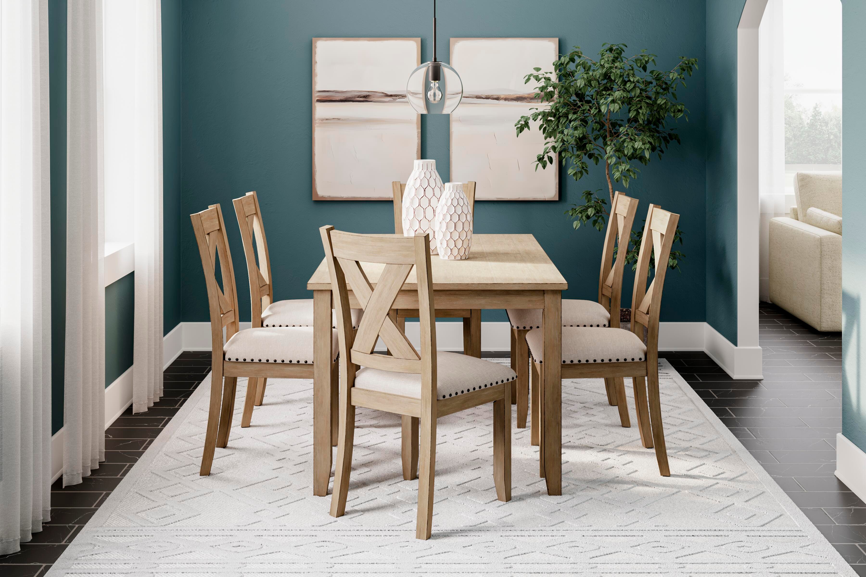 Sanbriar Dining Table and Chairs (Set of 7), , large