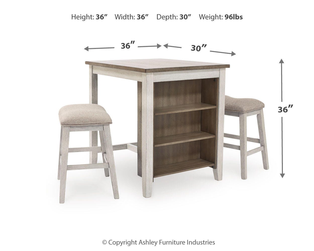 Skempton Counter Height Dining Table and 2 Bar Stools | Ashley