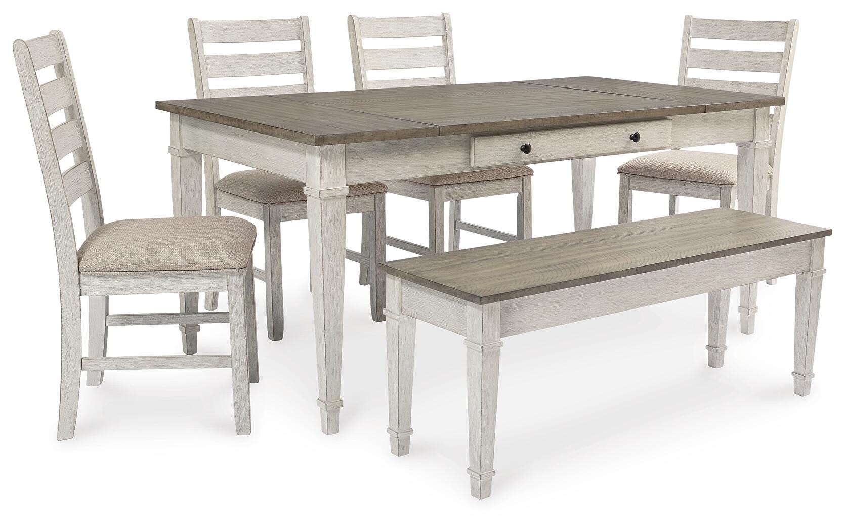 Mesa de comedor, 4 sillas y banco Skempton - image 2