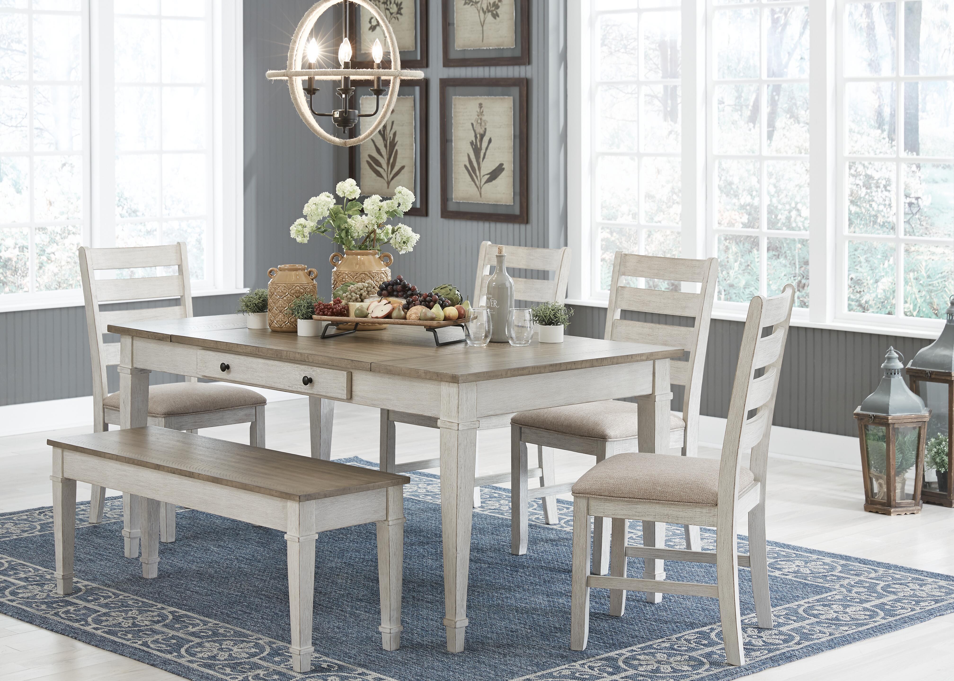 Mesa de comedor, 4 sillas y banco Skempton - image 1