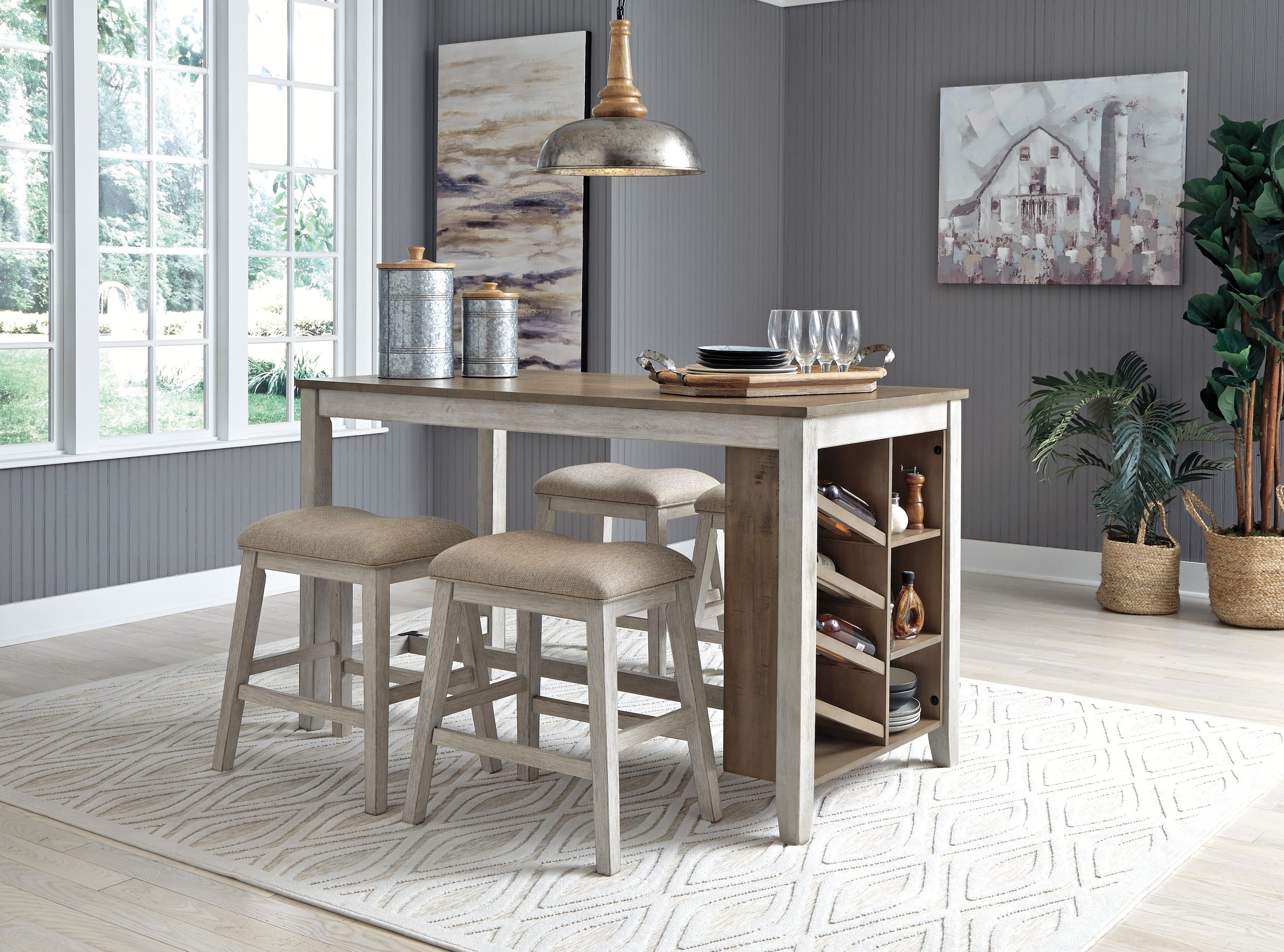 Mesa de comedor de altura de mostrador Skempton y 4 taburetes de bar - image 1