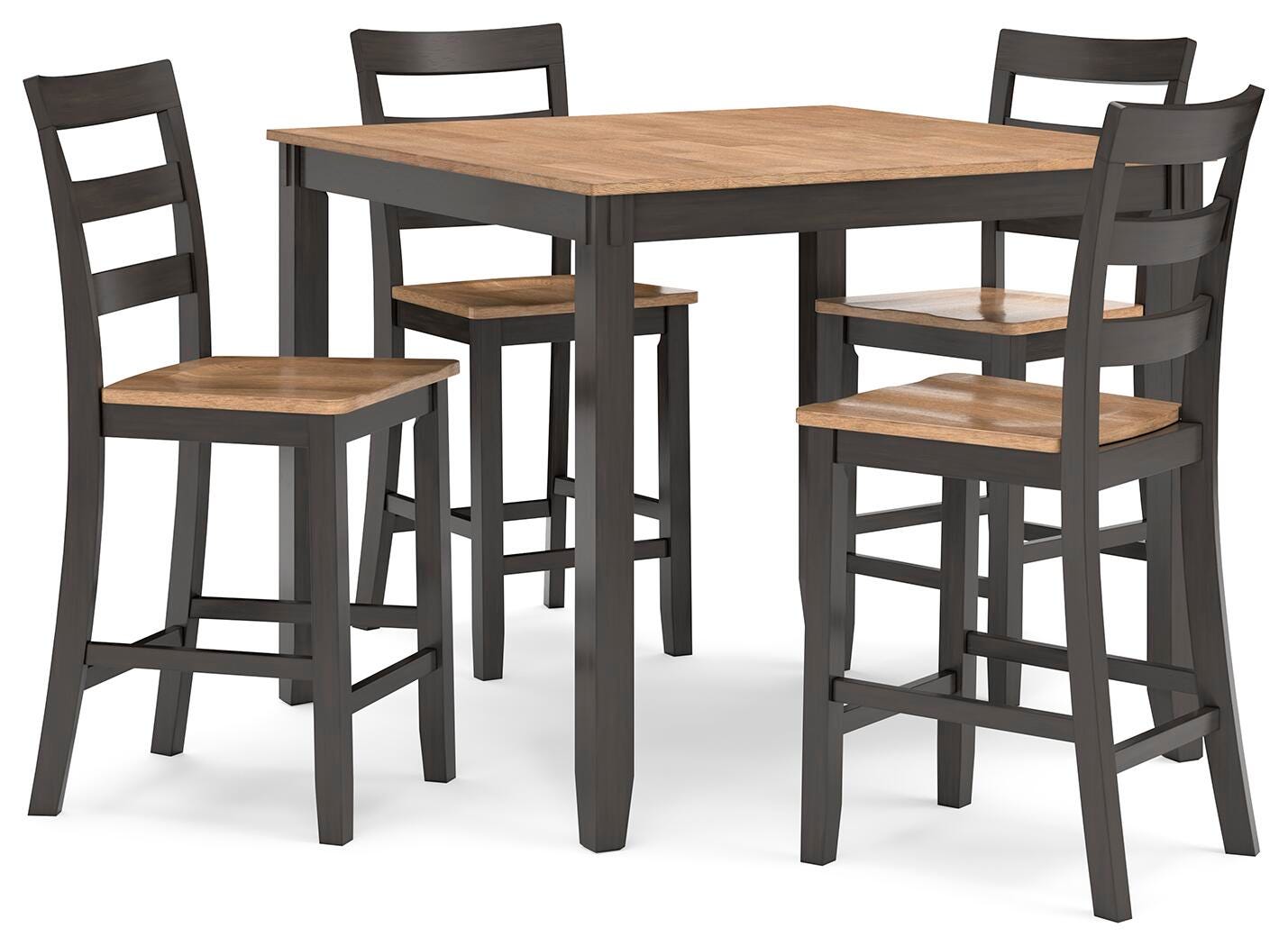 Gesthaven Counter Height Dining Table and 4 Barstools (Set of 5), Natural/Brown, large