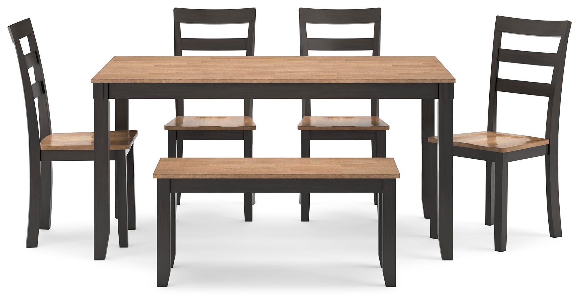Gesthaven Dining Table with 4 Chairs and Bench (Set of 6) - image 3