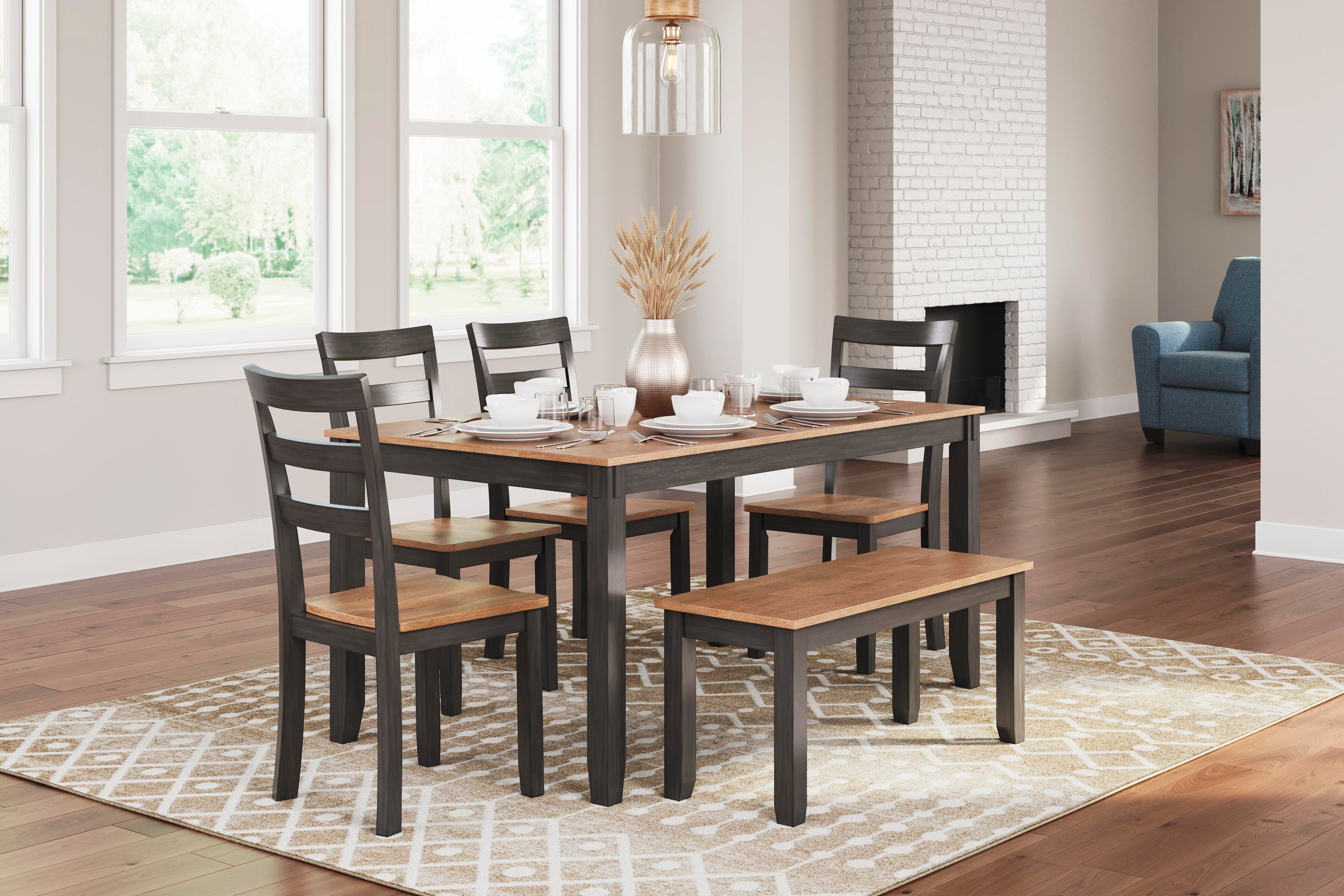 Gesthaven Dining Table with 4 Chairs and Bench (Set of 6) - image 1