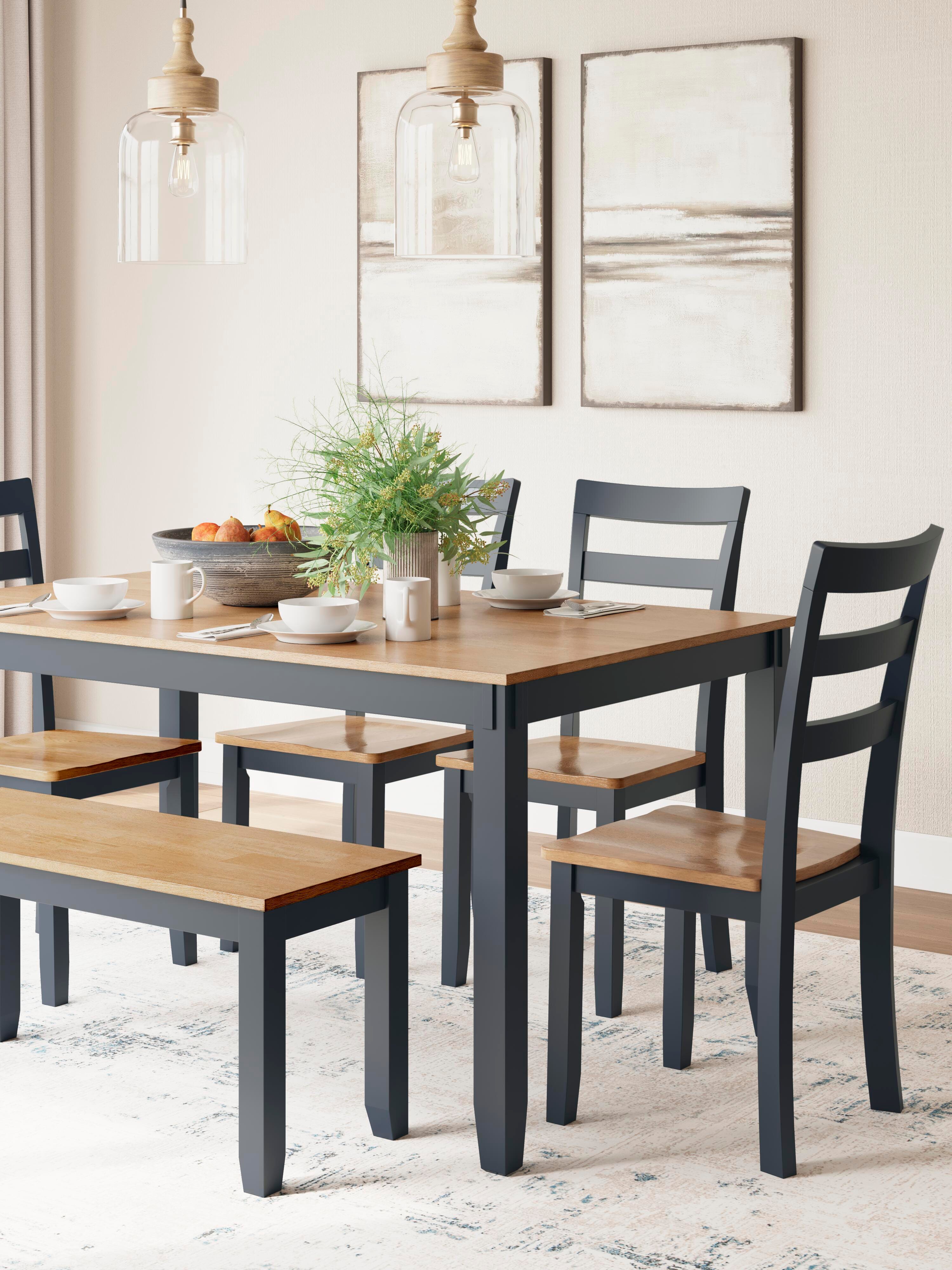 Gesthaven Dining Table with 4 Chairs and Bench (Set of 6) - image 5