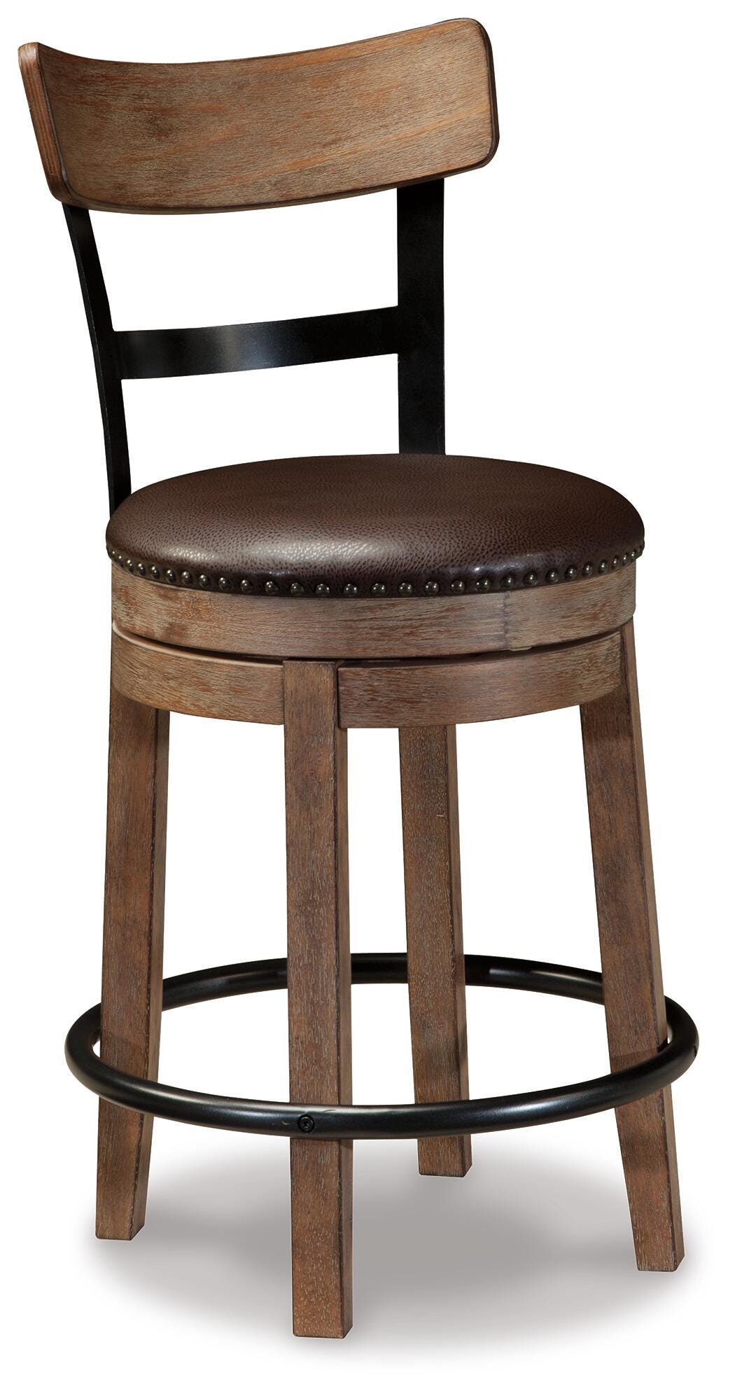 Pinnadel Counter Height Bar Stool, Light Brown, large