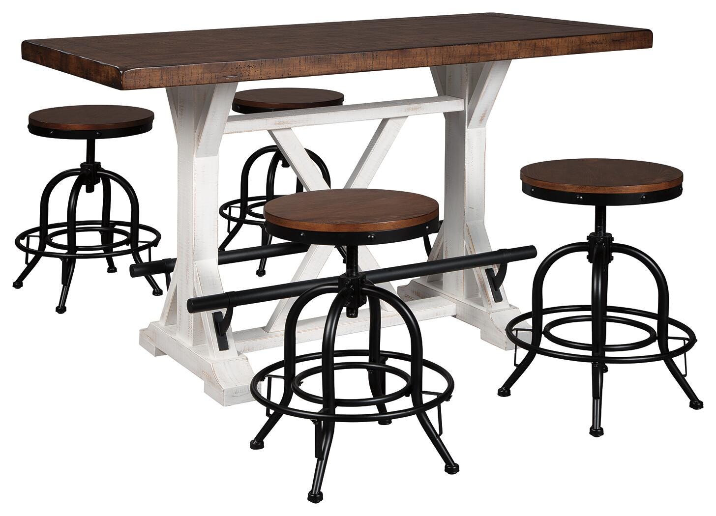 Valebeck Counter Height Dining Table and 4 Barstools, , large