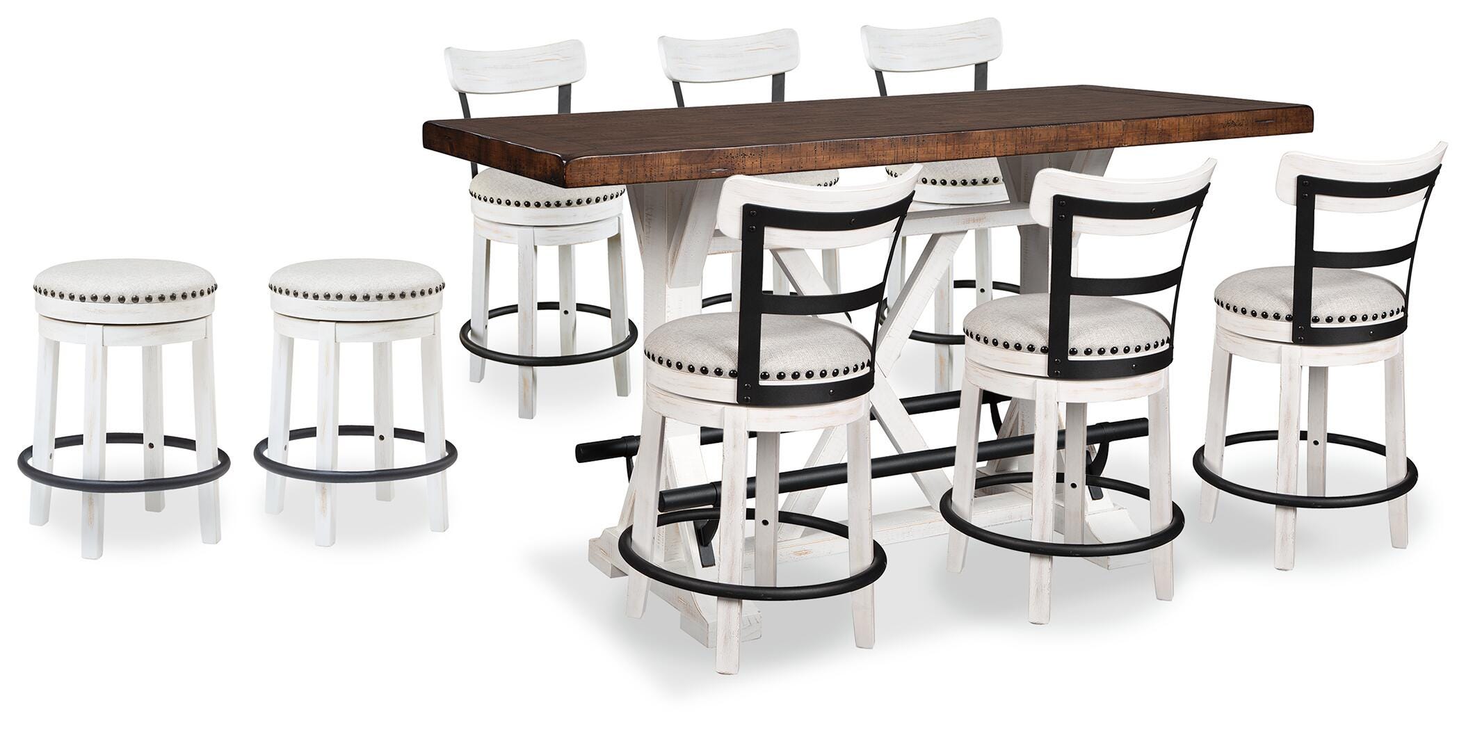 Valebeck Counter Height Dining Table and 8 Barstools - image 1