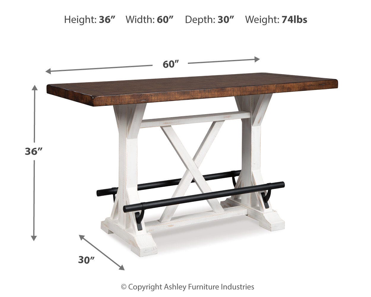 Mesa de comedor de altura de mostrador Valebeck - image 4