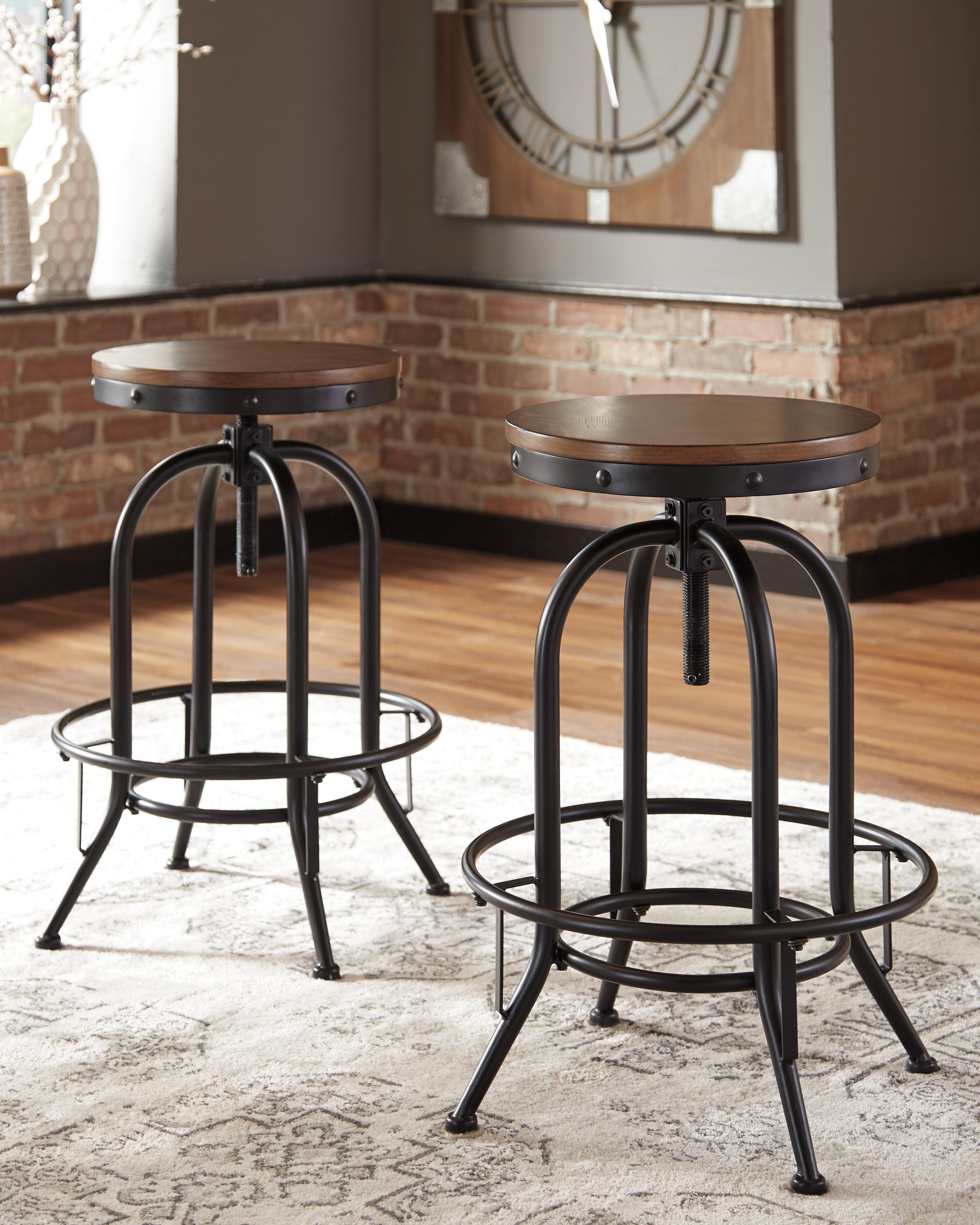Valebeck Bar Height Bar Stool, Brown/Black, large