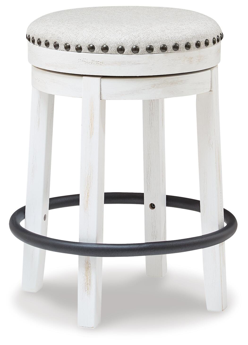 Valebeck Counter Height Stool, White/Black, large