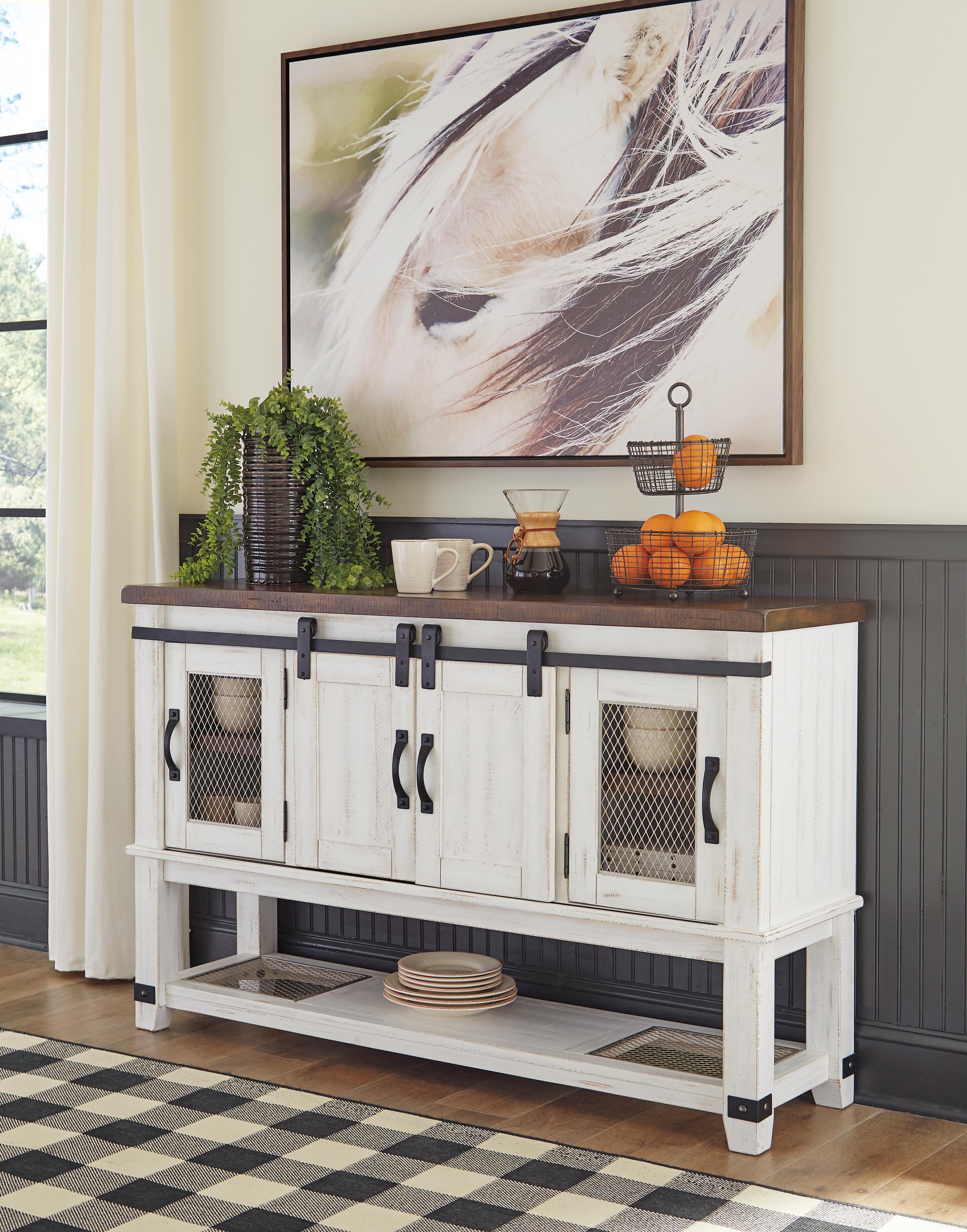 Valebeck Counter Height Dining Table, 6 Barstools and Server - image 10