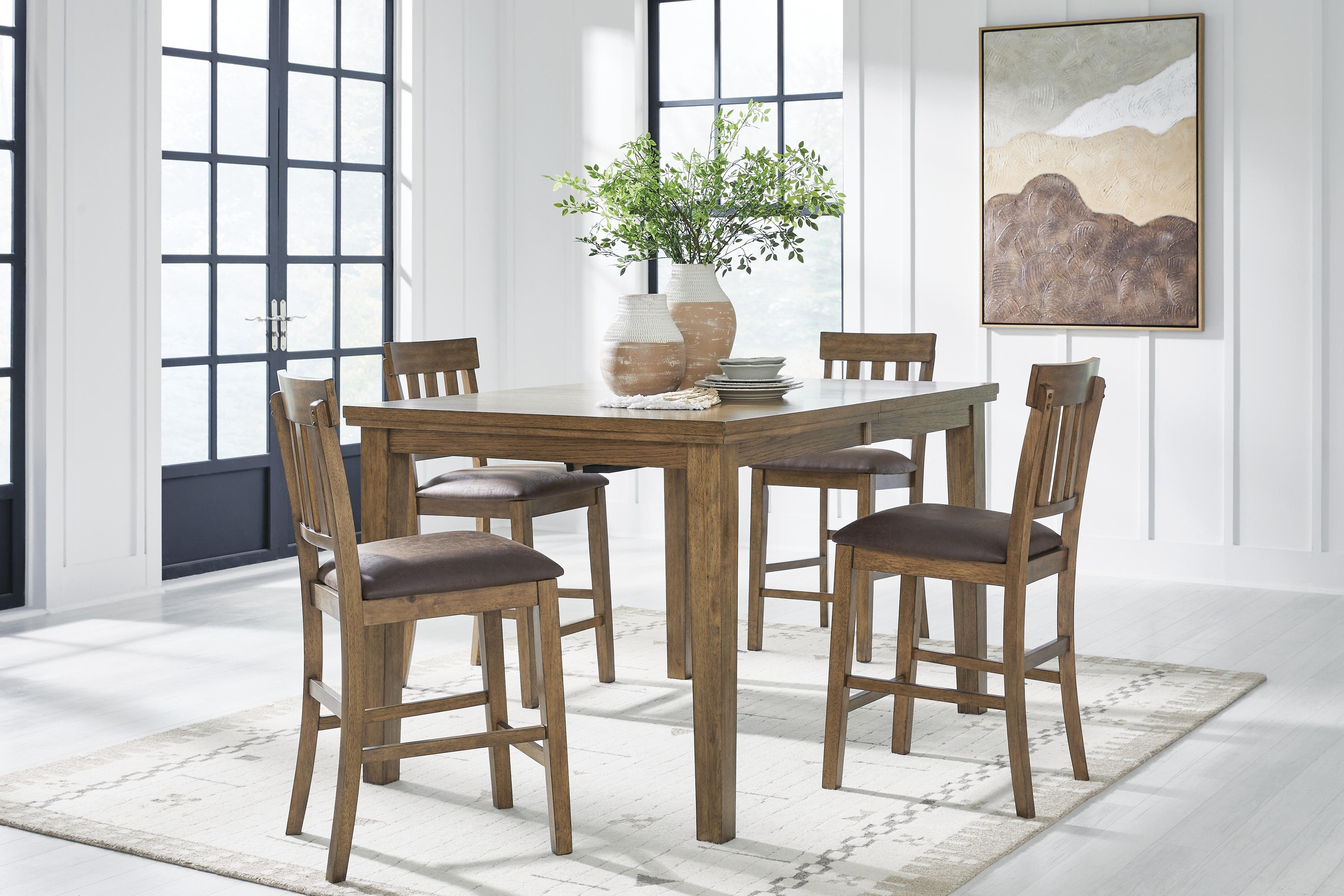 Urbinforte Counter Height Extension Dining Table and 4 Barstools - image 1