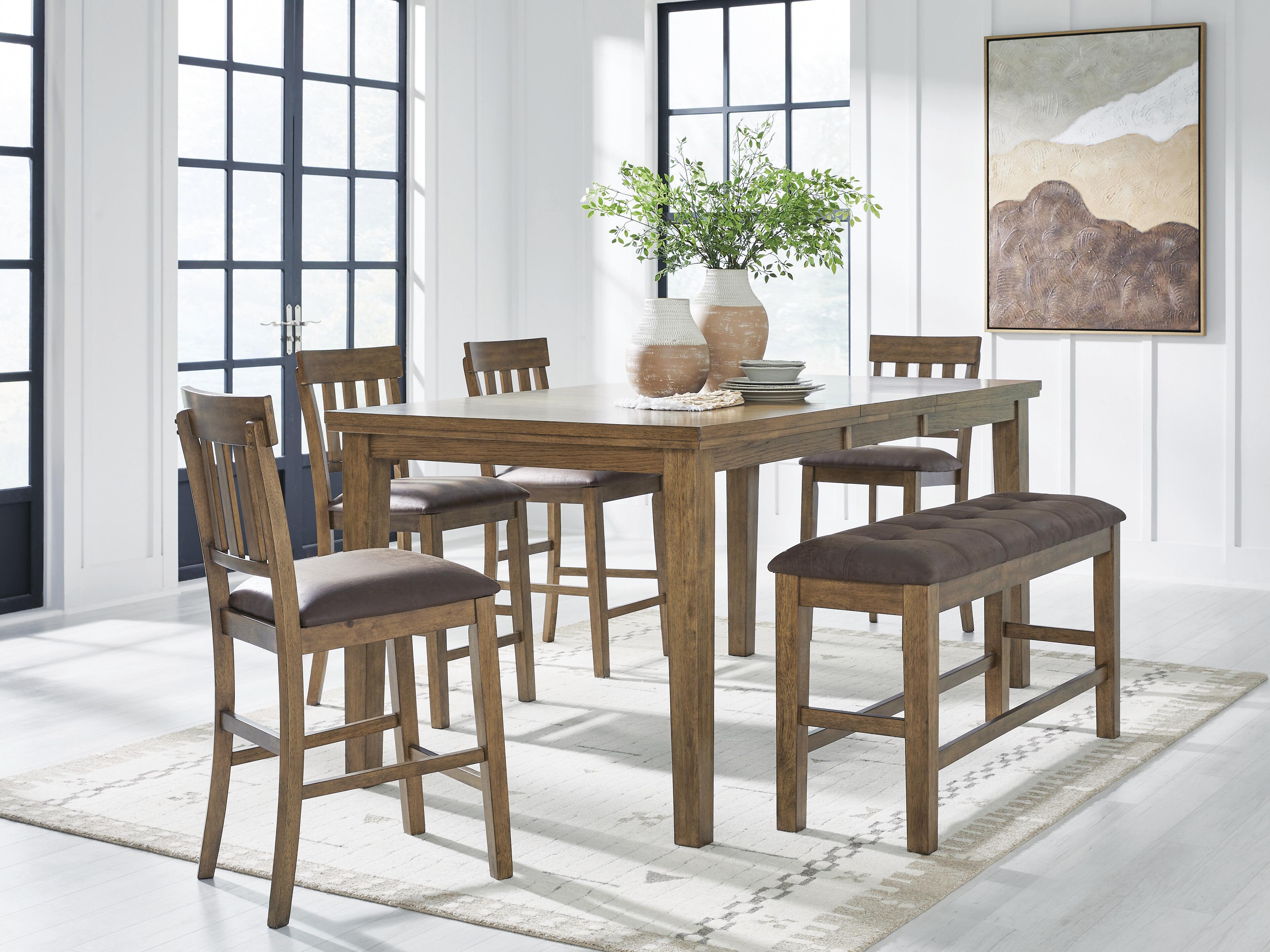 Broxtyn Counter Height Dining Table and 4 Barstools and Bench, , large