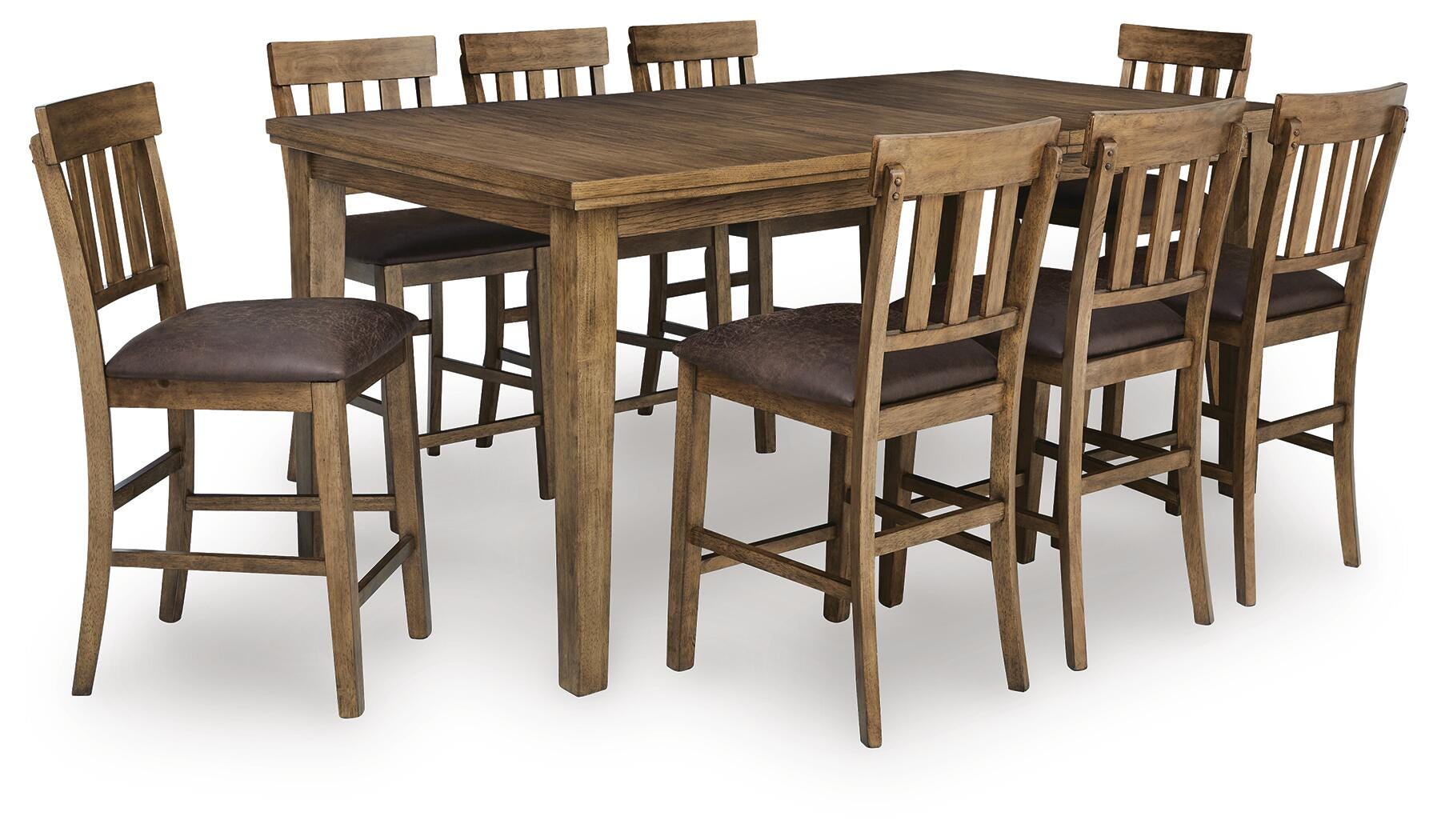 Broxtyn Counter Height Dining Table and 8 Barstools, , large