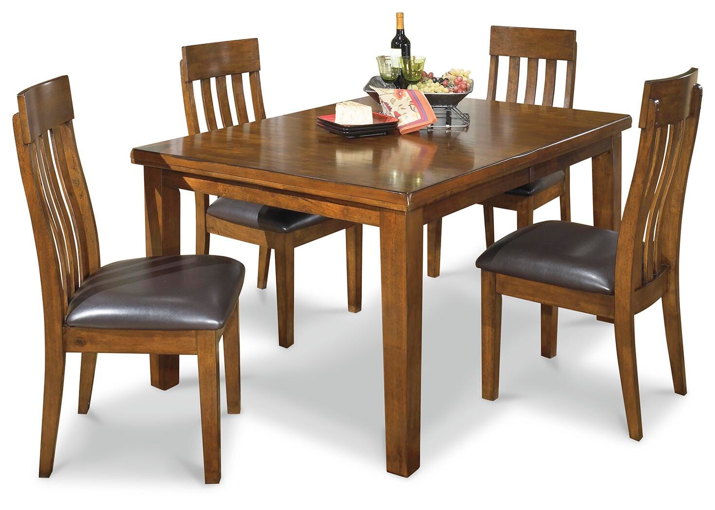 Ralene Dining Table and 4 Chairs, Medium Brown, large