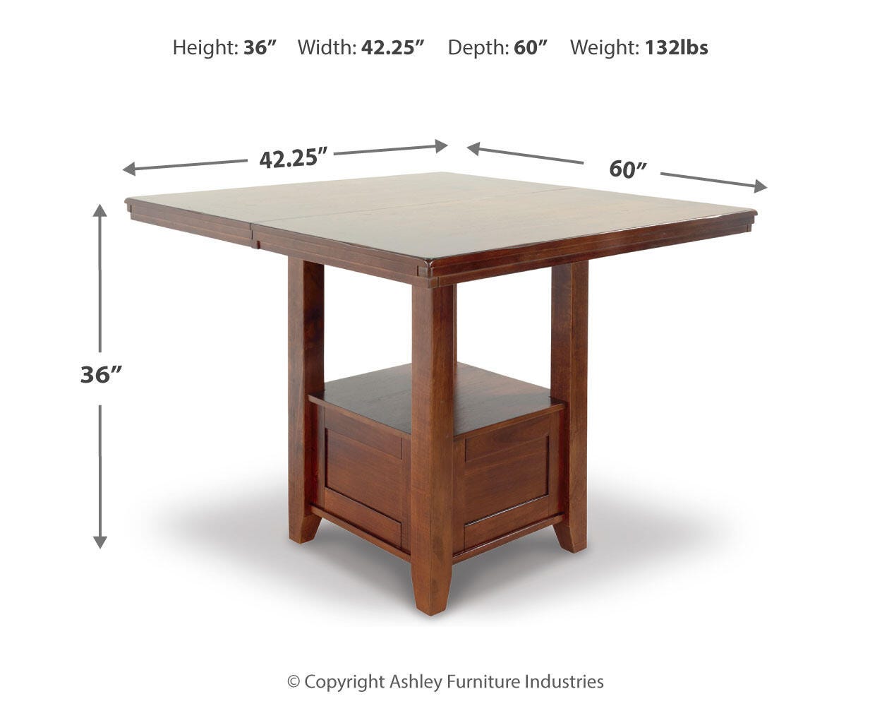 Ralene Counter Height Dining Extension Table - image 4