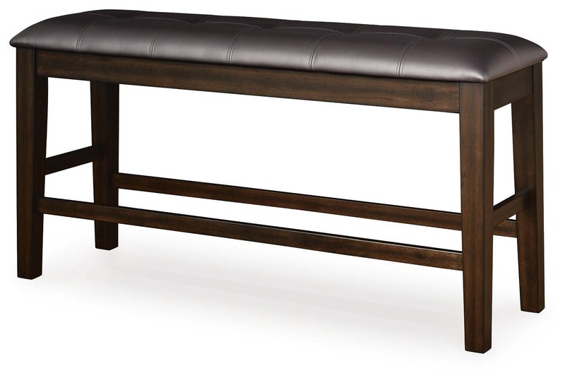 Haddigan Counter Height Dining Bench, Dark Brown