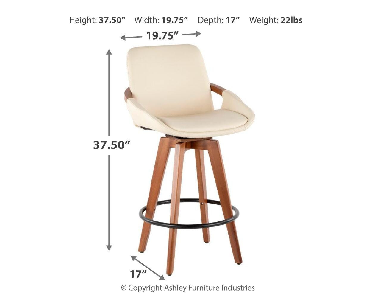 Cosmo Counter Stool, Yellow/Beige/Black, large