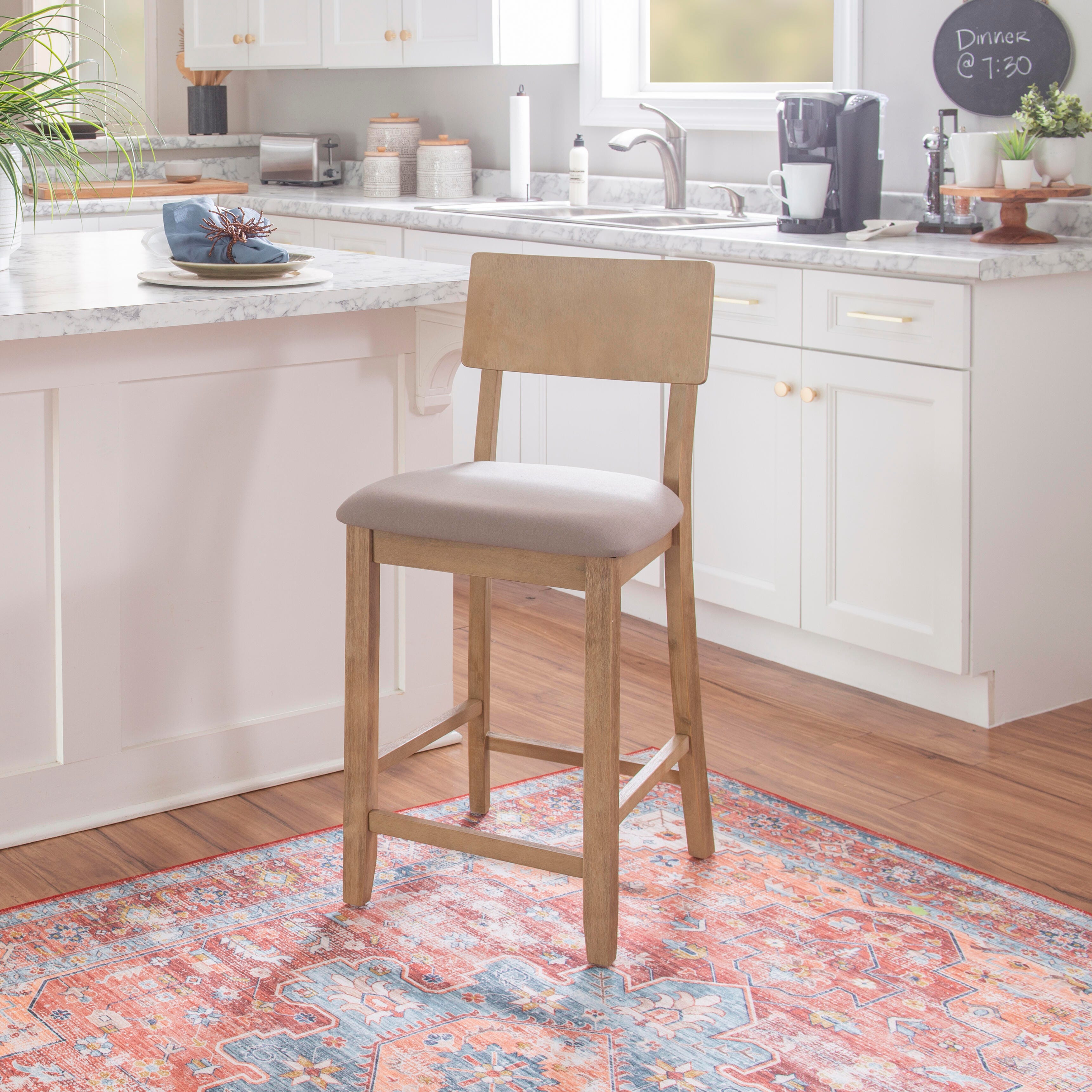 Linon Jordan Counter Stool, Graywash, large