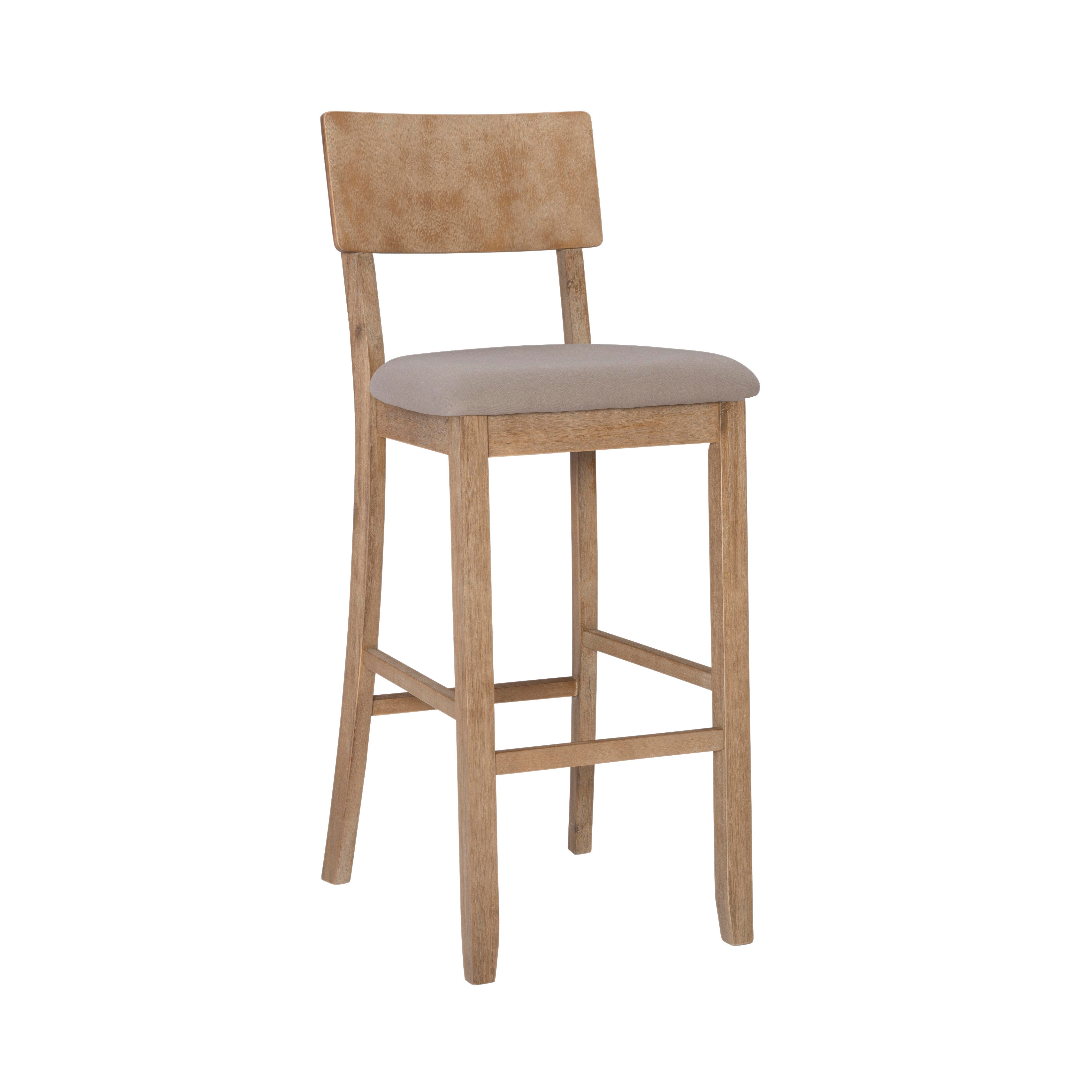 Linon Jordan Bar Stool, Graywash, large