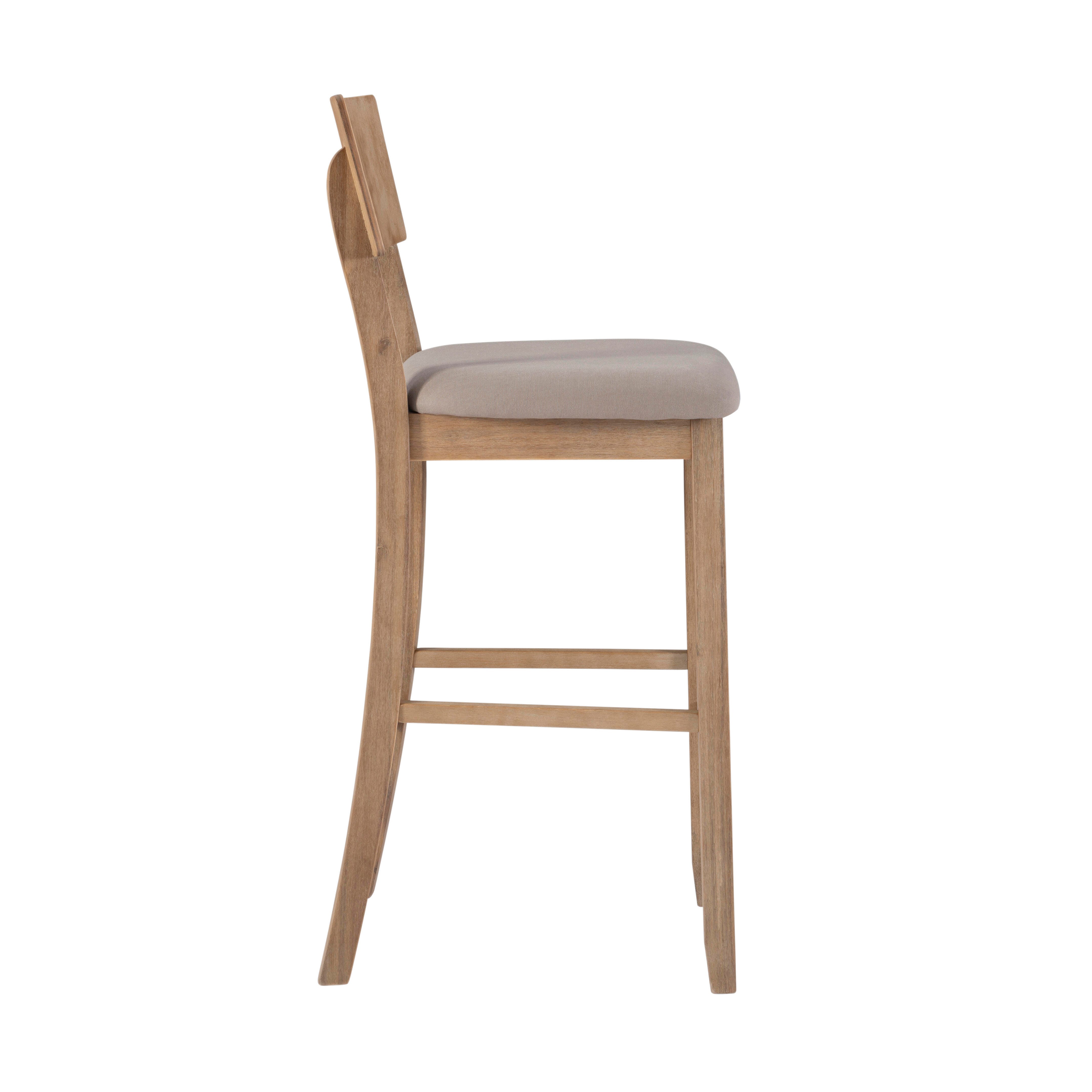 Linon Jordan Bar Stool, Graywash, large