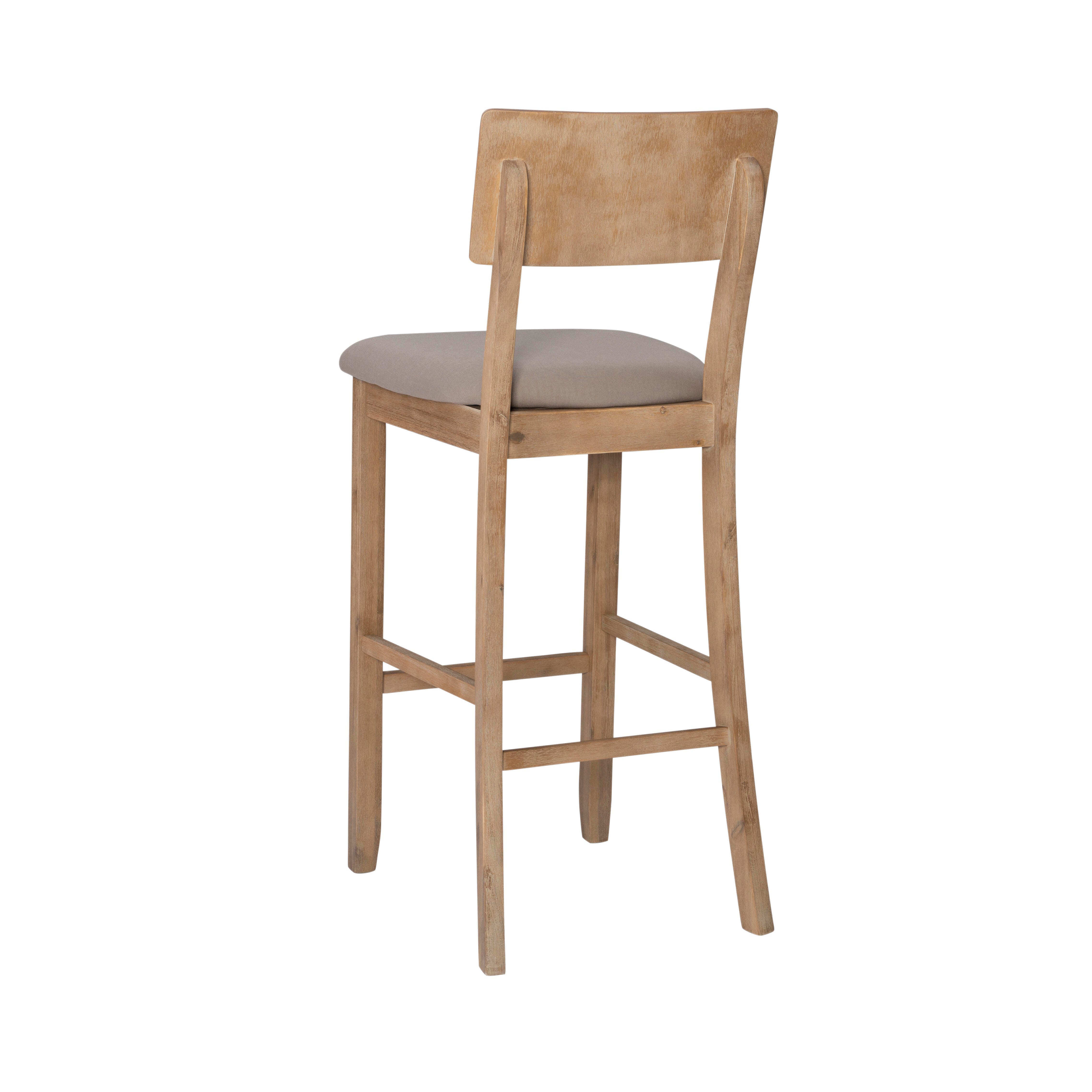 Linon Jordan Bar Stool, Graywash, large