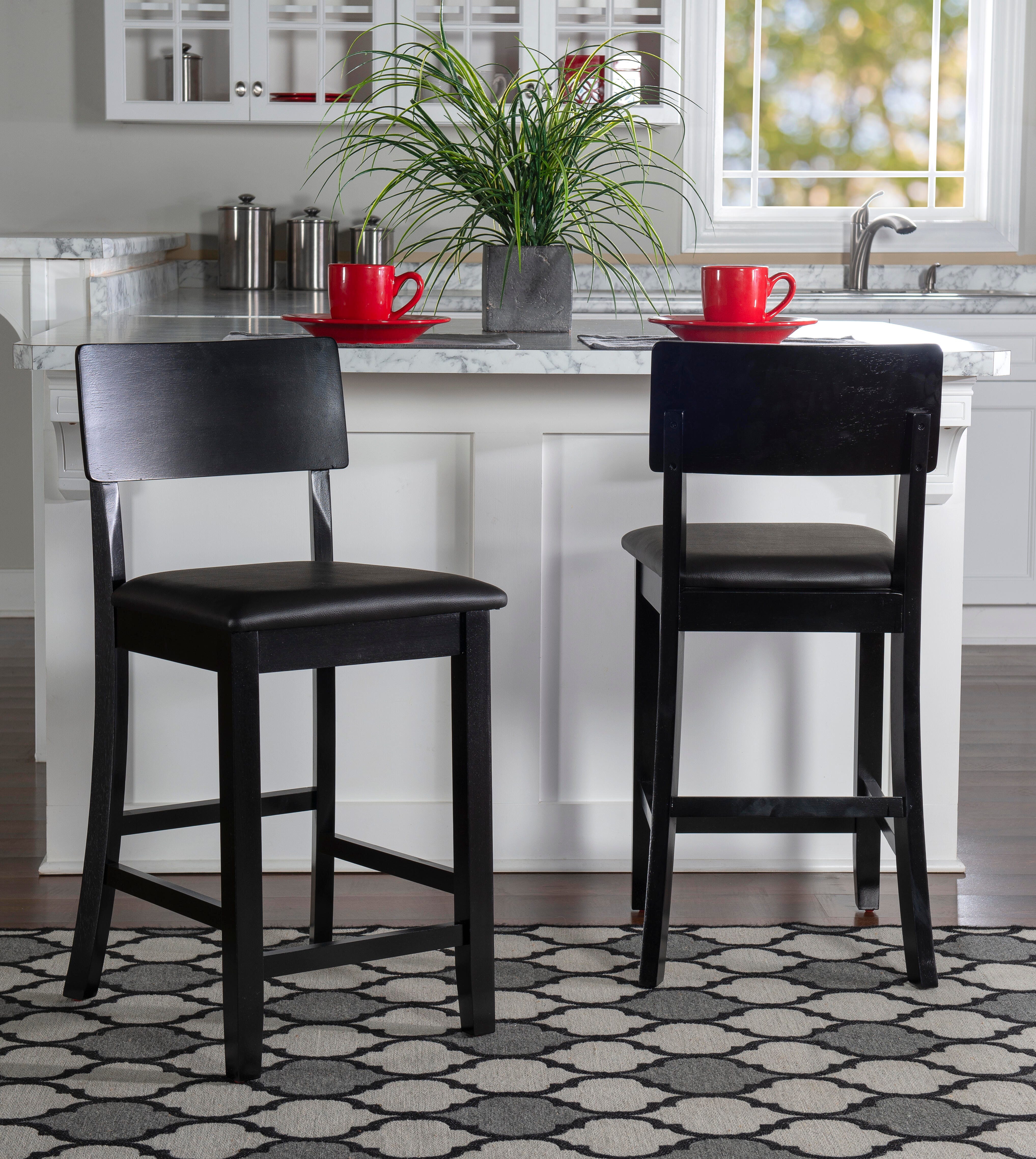 Linon Torino Counter Stool, Black, large