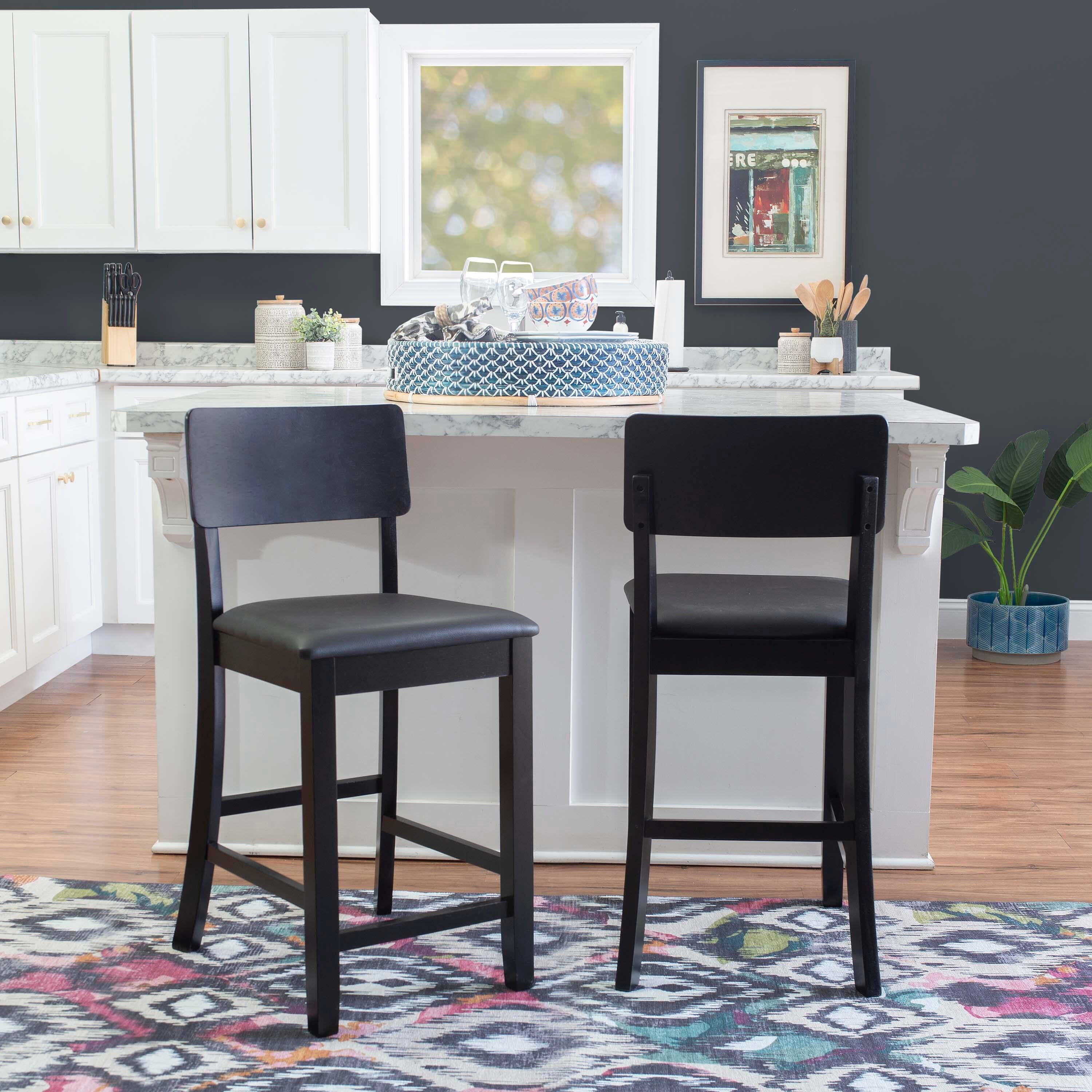 Linon Torino Counter Stool, Black, large