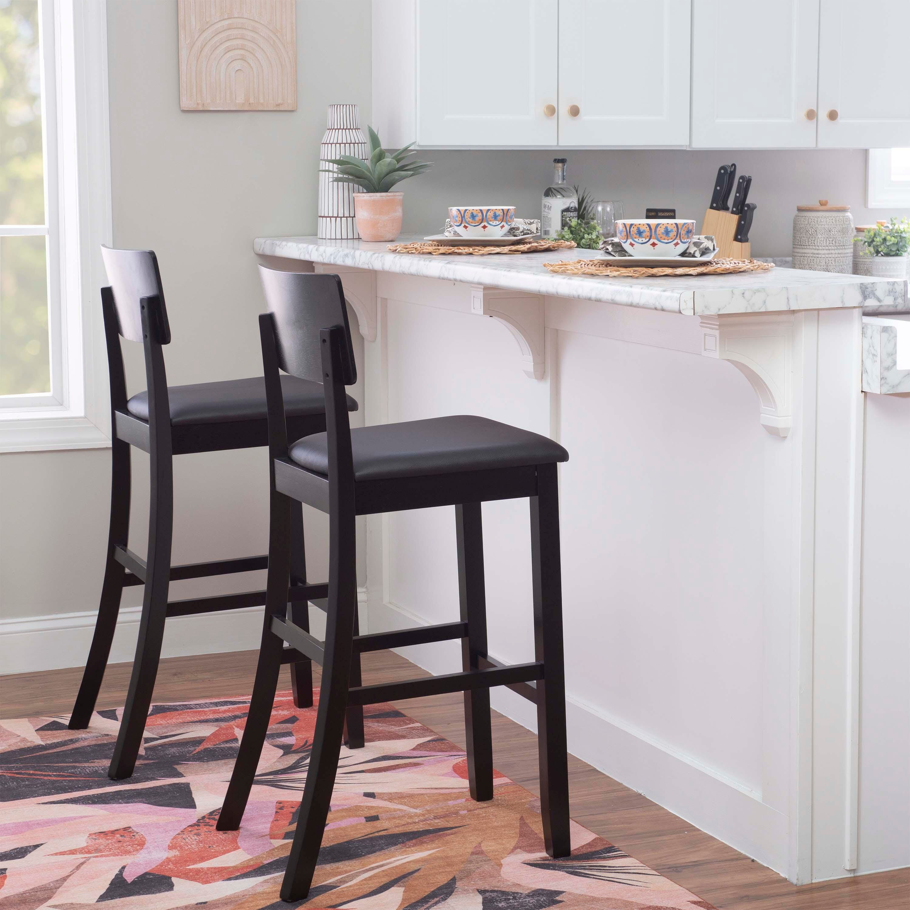 Linon Torino Bar Stool, Black, large