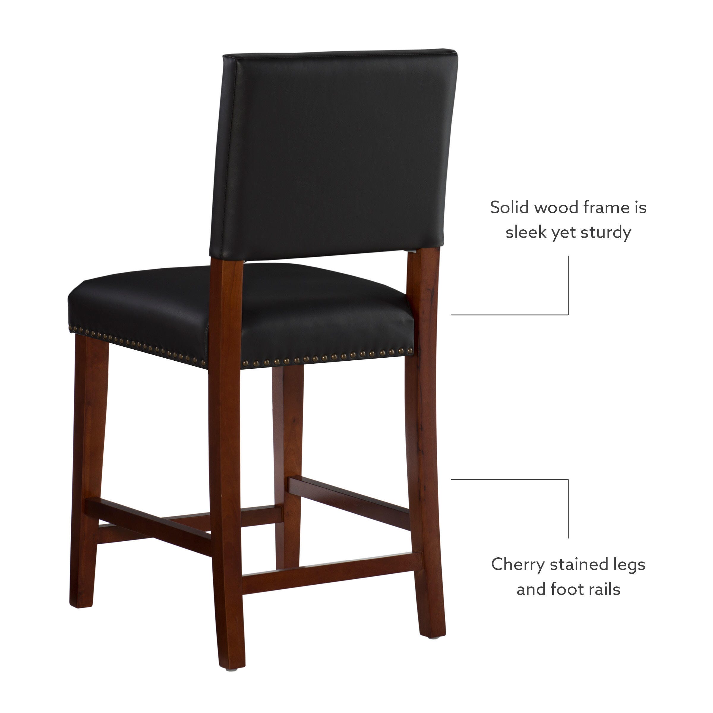 Linon Brook Counter Stool, Black, large