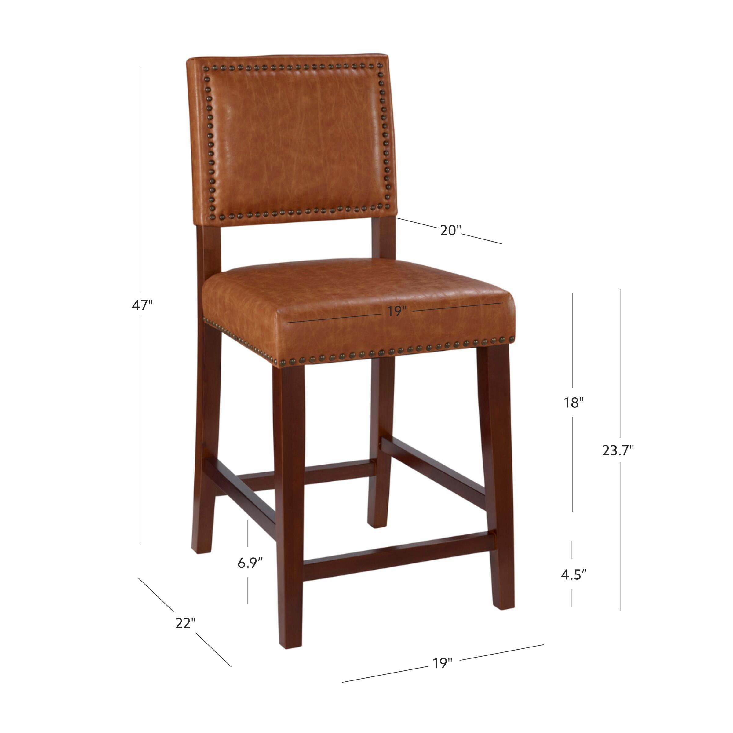 Linon Brook Counter Stool, Brown, large