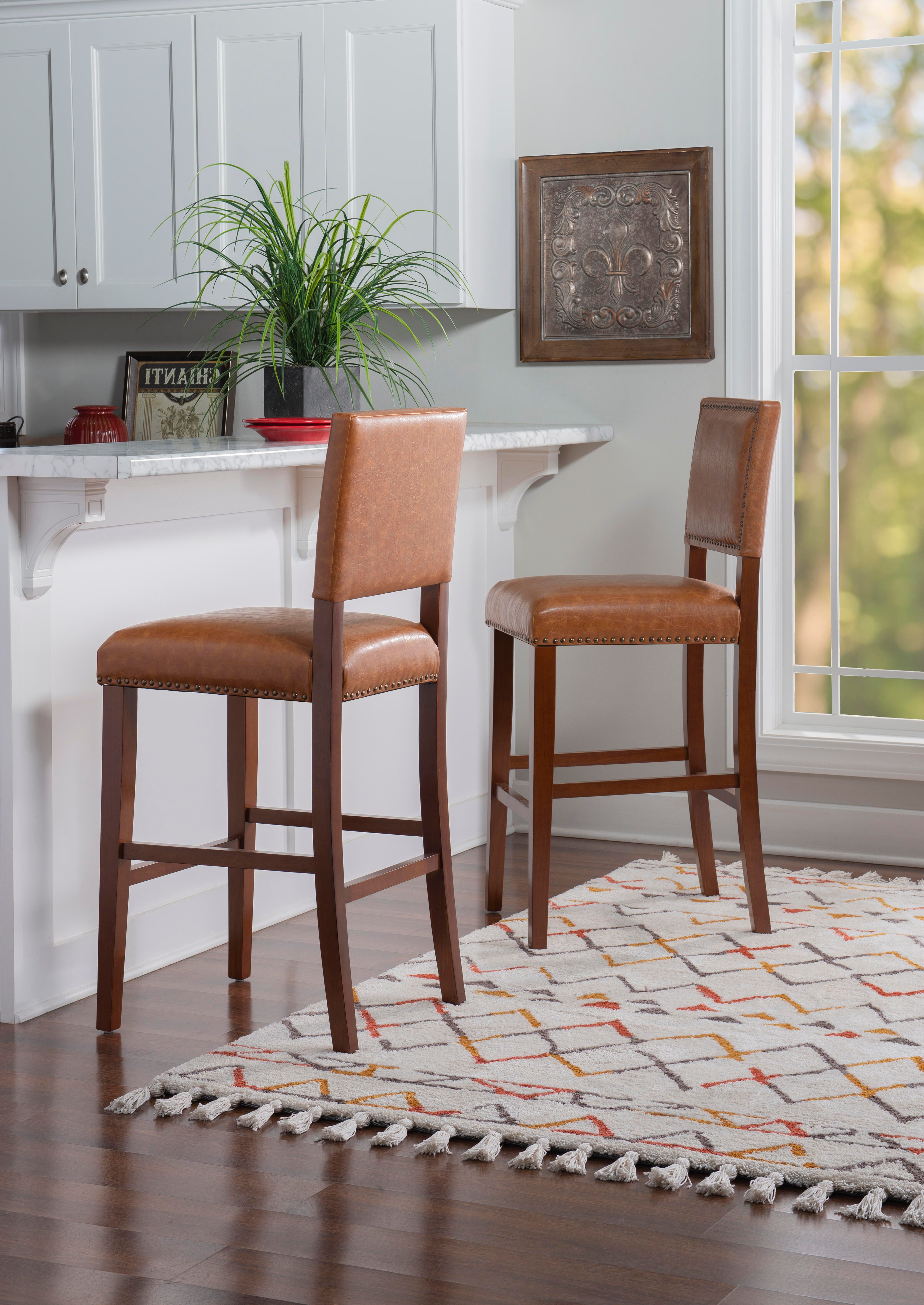 Linon Brook Bar Stool, Brown, large