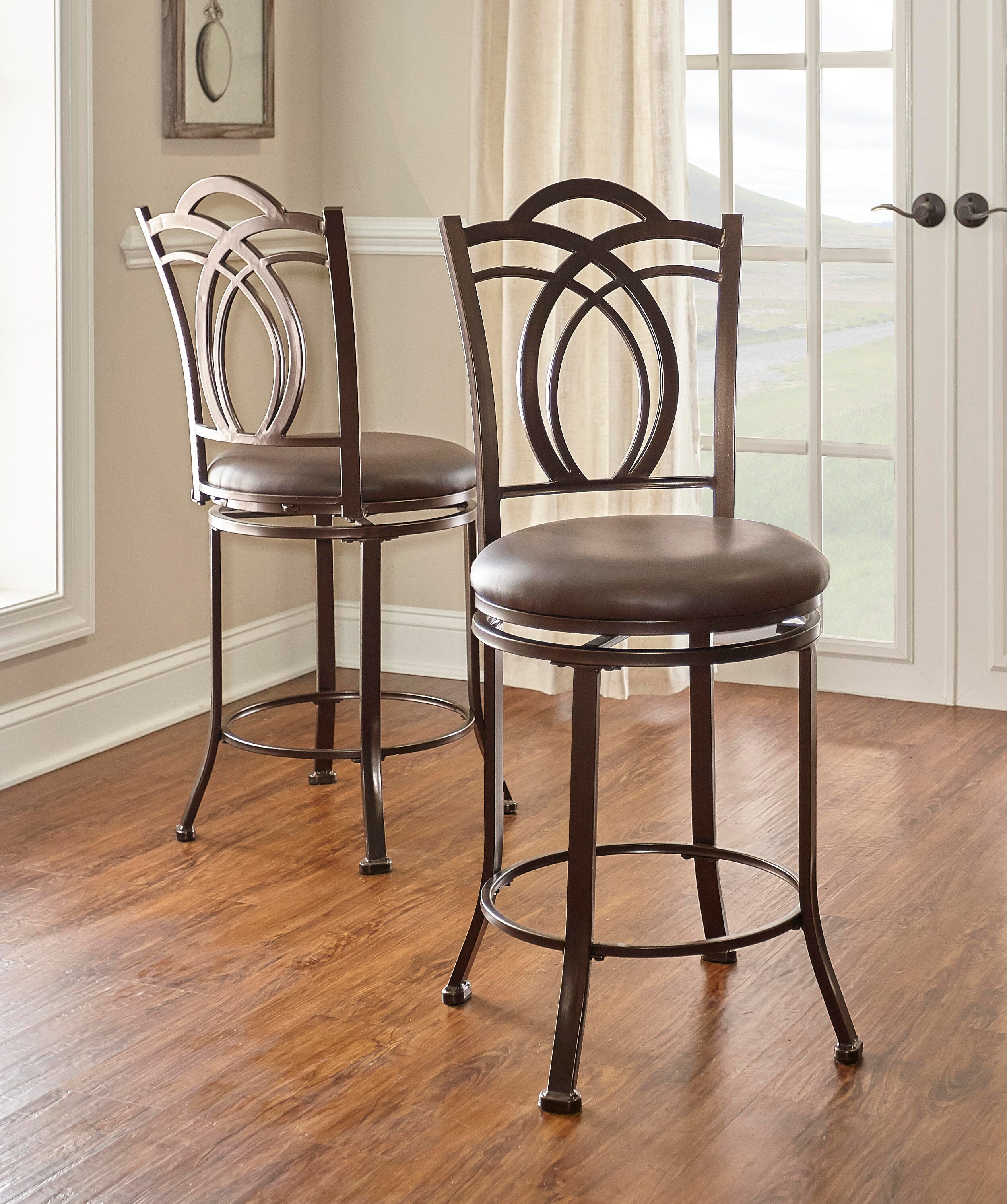 Linon Calif Counter Stool, Coffee Brown, large