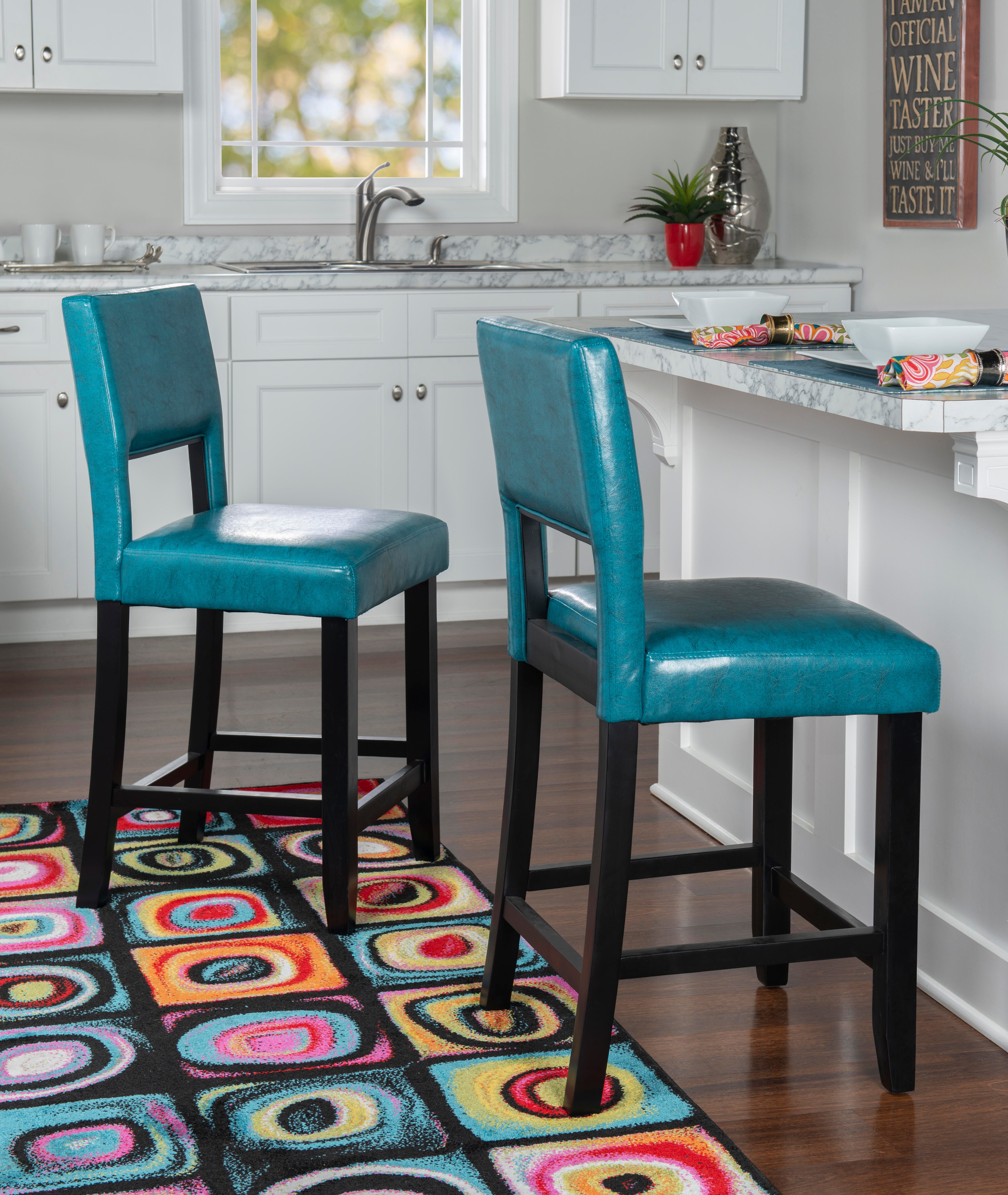 Linon Vega Counter Stool, Blue, large