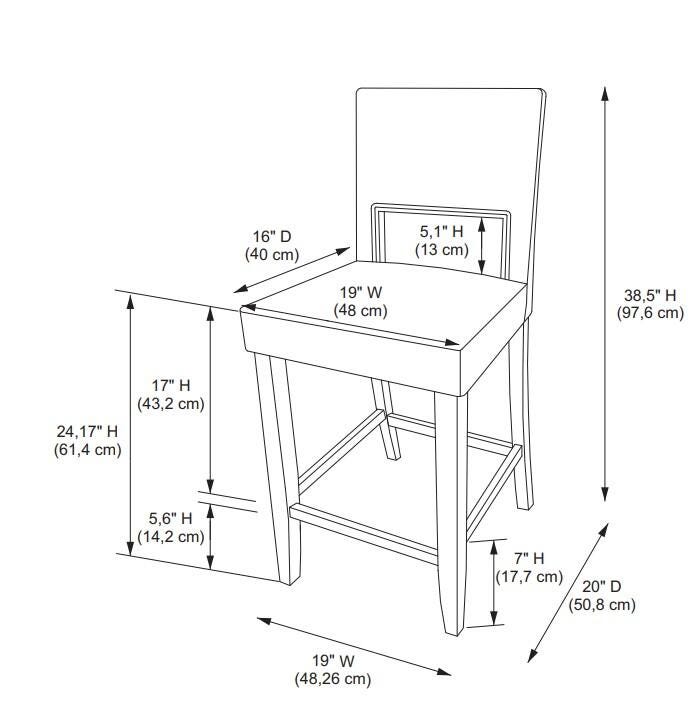 Linon Vega Counter Stool, Blue, large