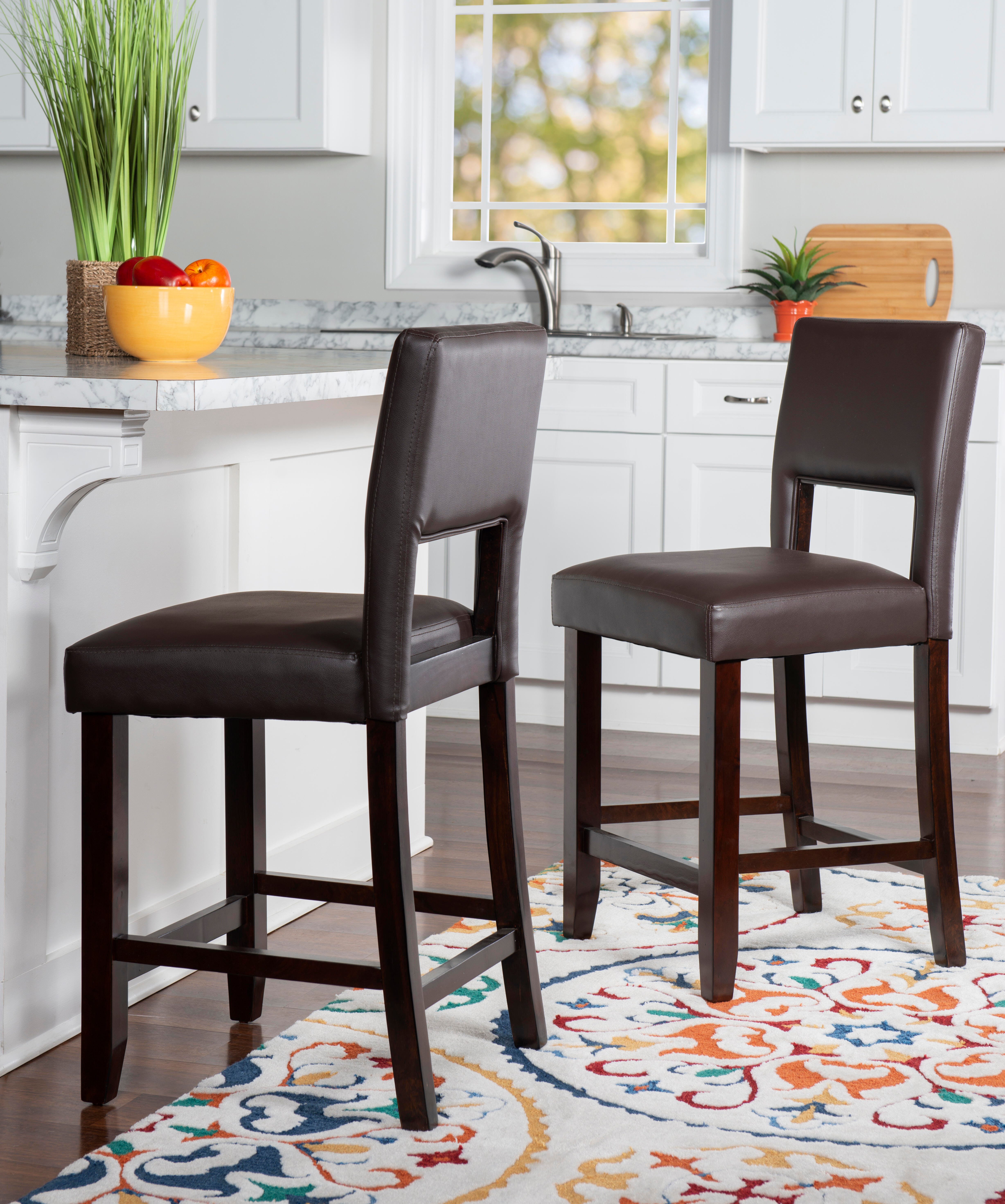 Linon Vega Counter Stool, Espresso, rollover