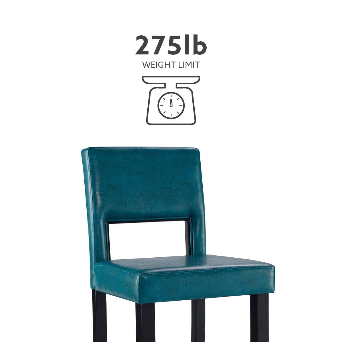 Linon Vega Bar Stool, Blue, large
