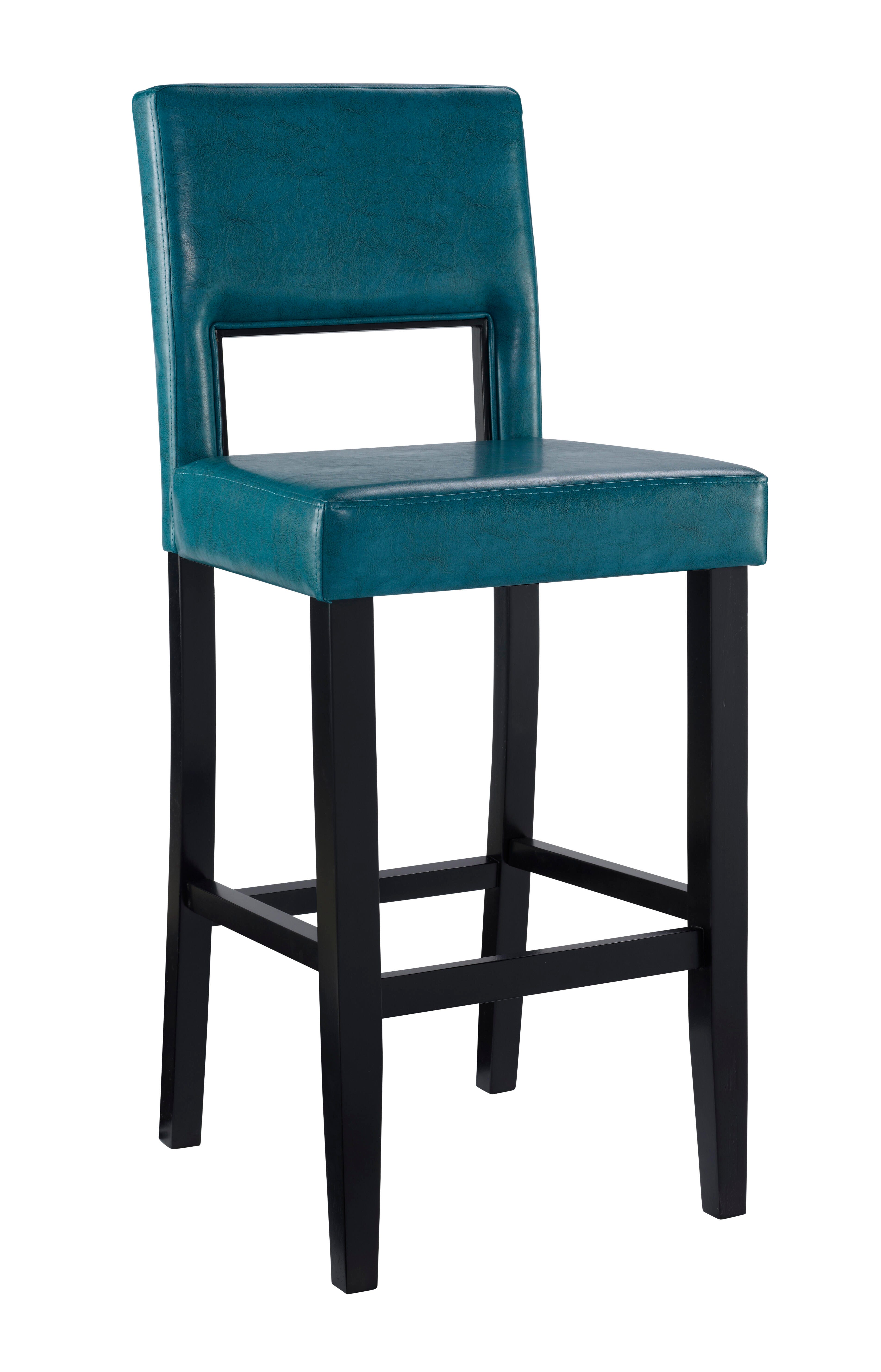 Linon Vega Bar Stool, Blue, large