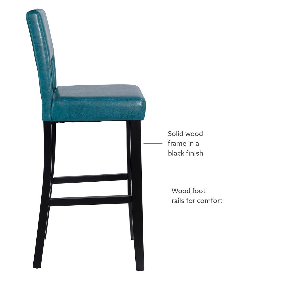 Linon Vega Bar Stool, Blue, large