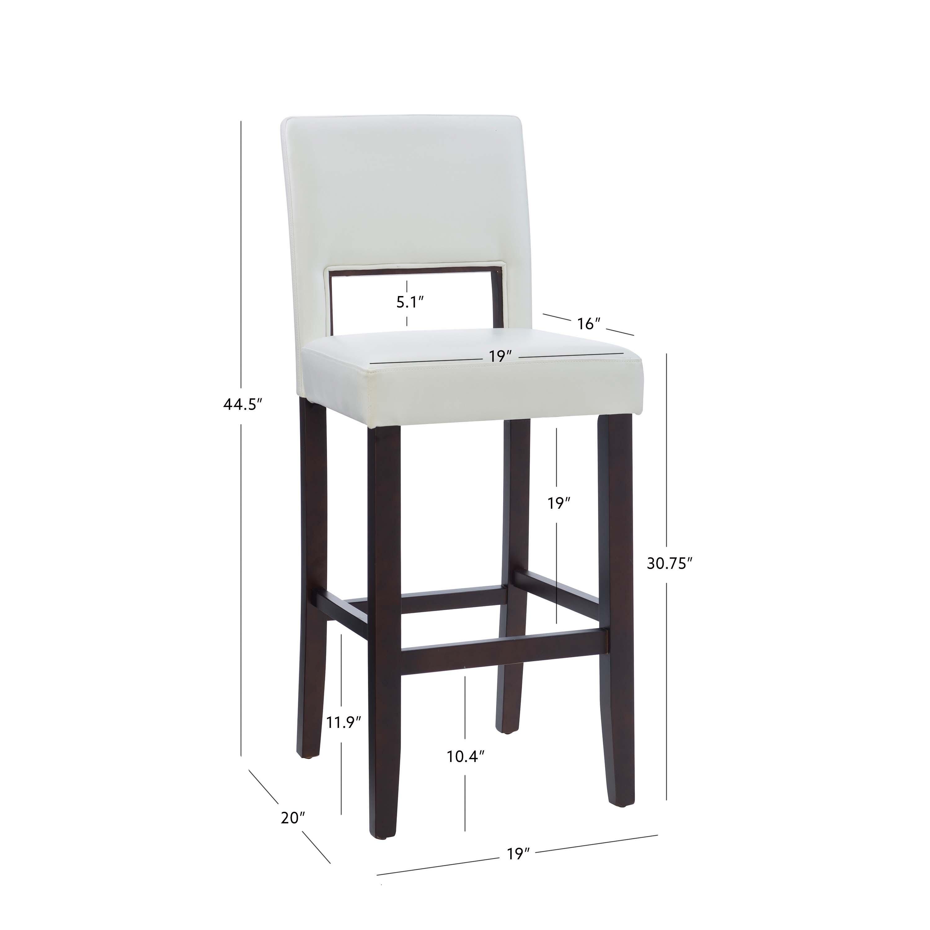 Linon Vega Bar Stool, White, large