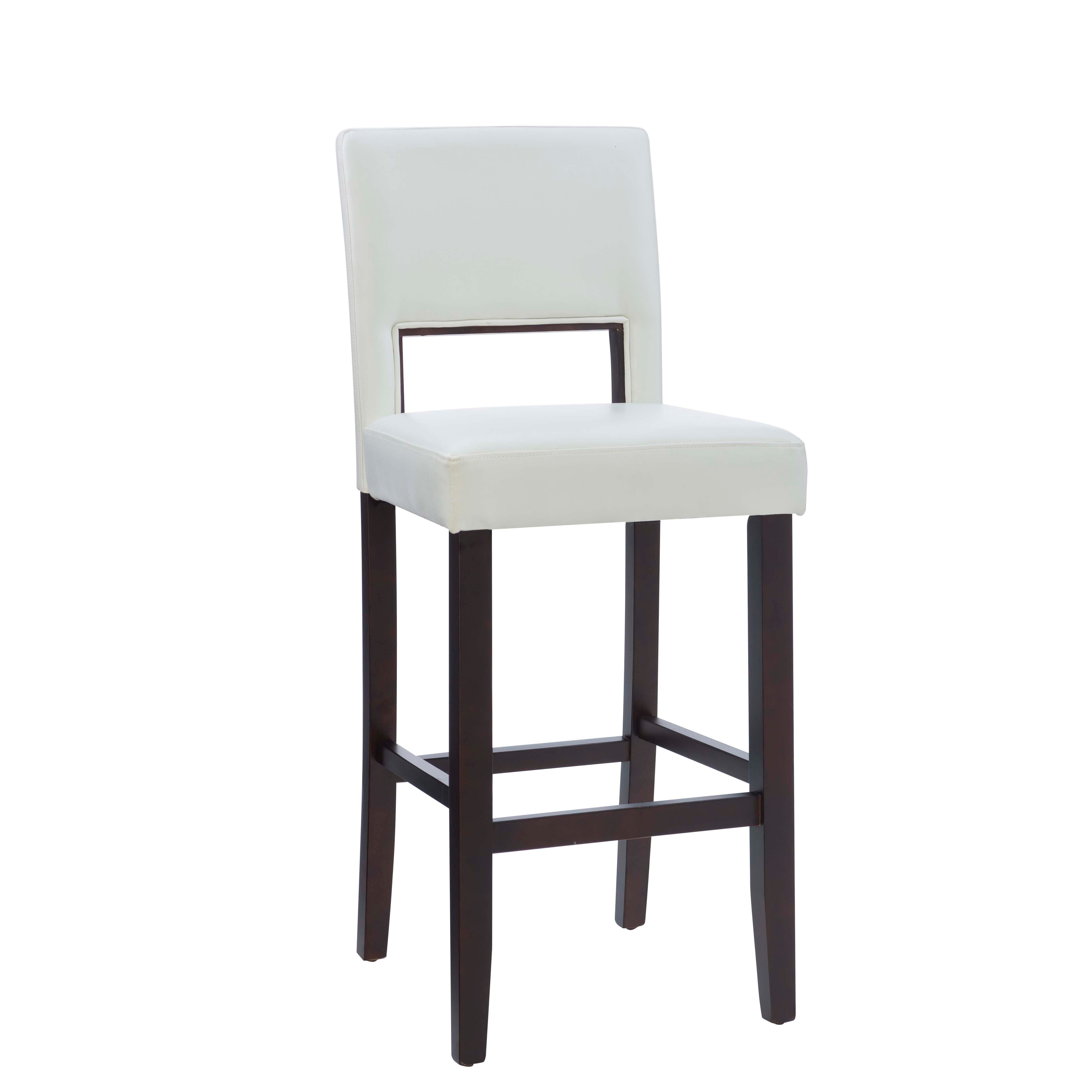 Linon Vega Bar Stool, White, large