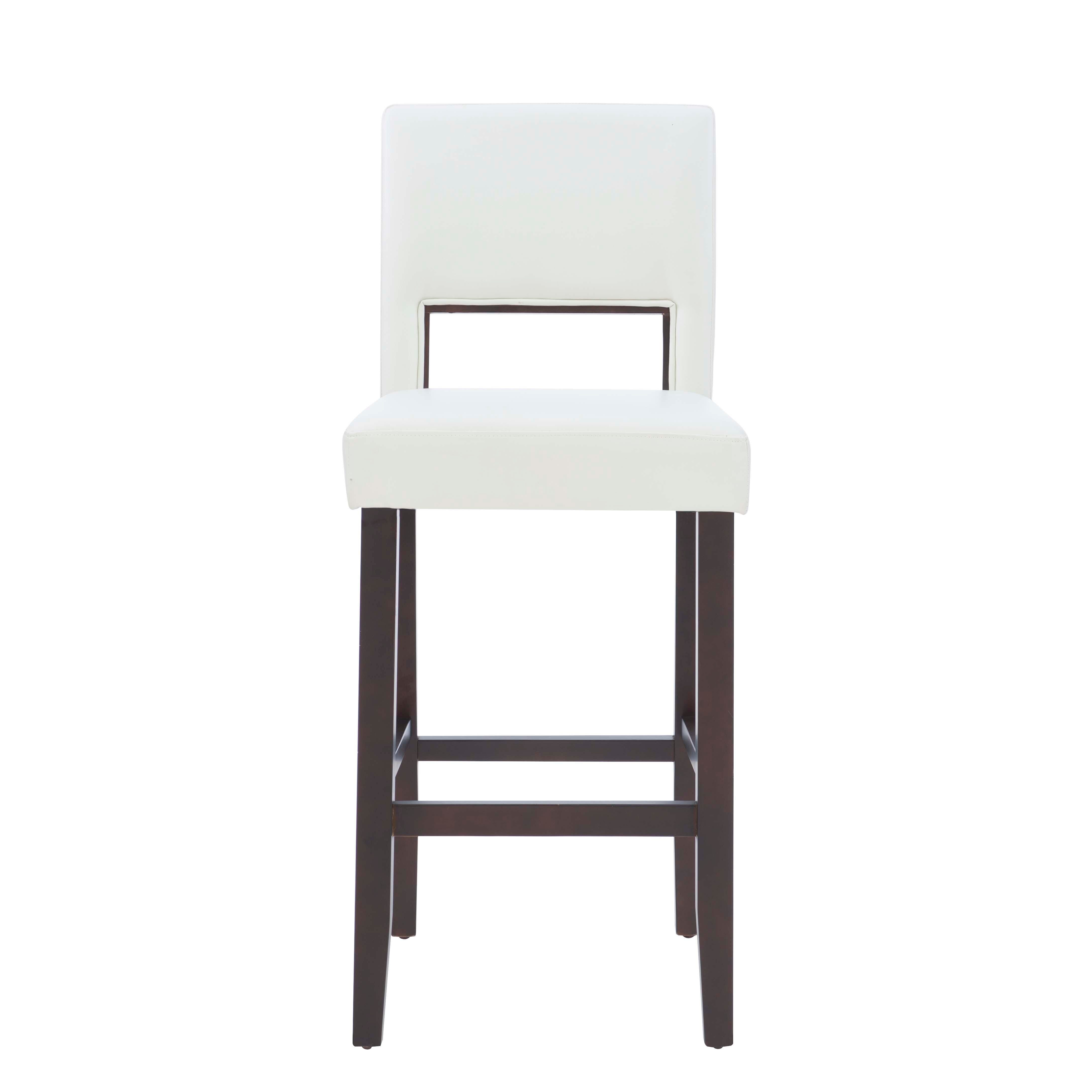 Linon Vega Bar Stool, White, large