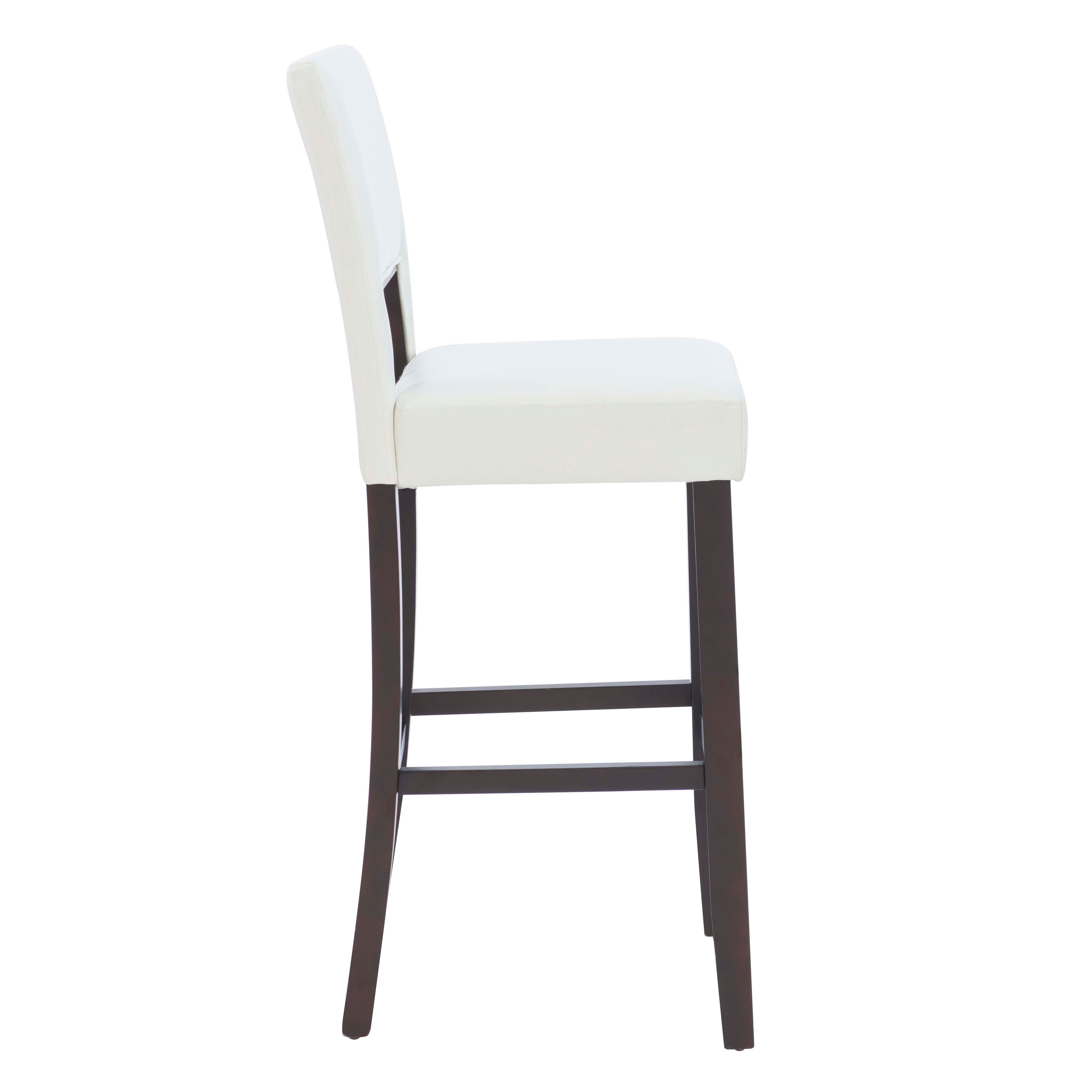 Linon Vega Bar Stool, White, large