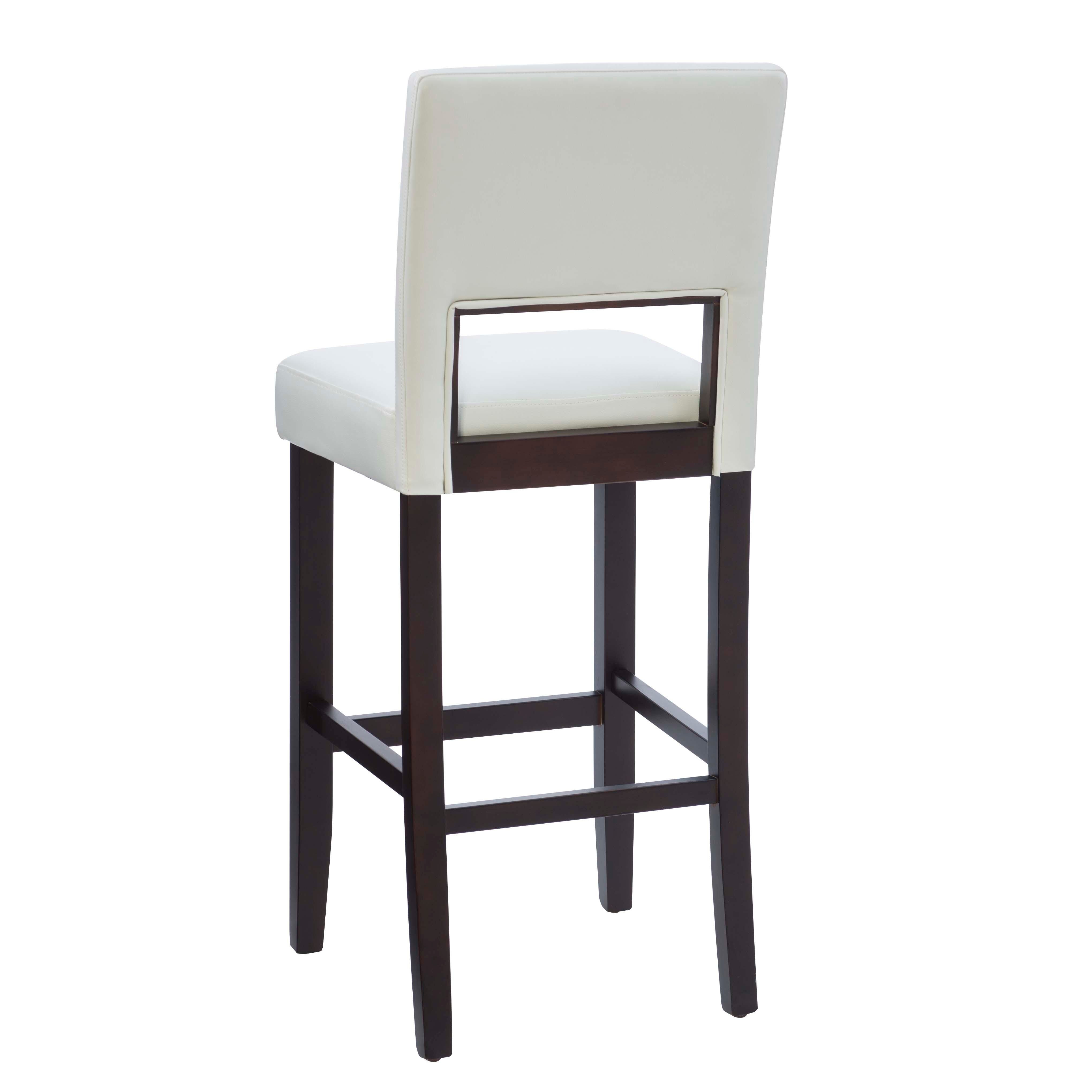 Linon Vega Bar Stool, White, large