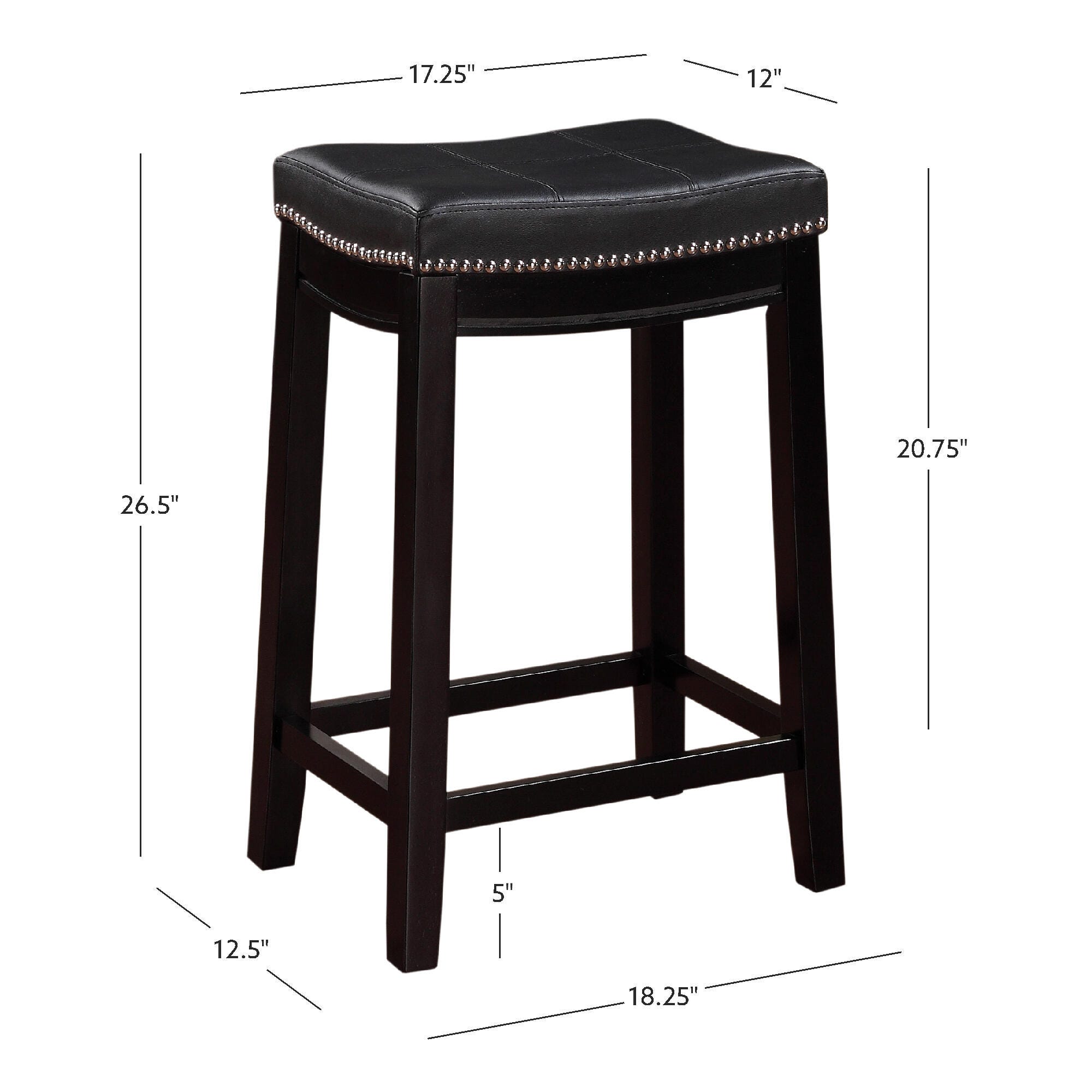 Linon Claridge Counter Stool, Black, large