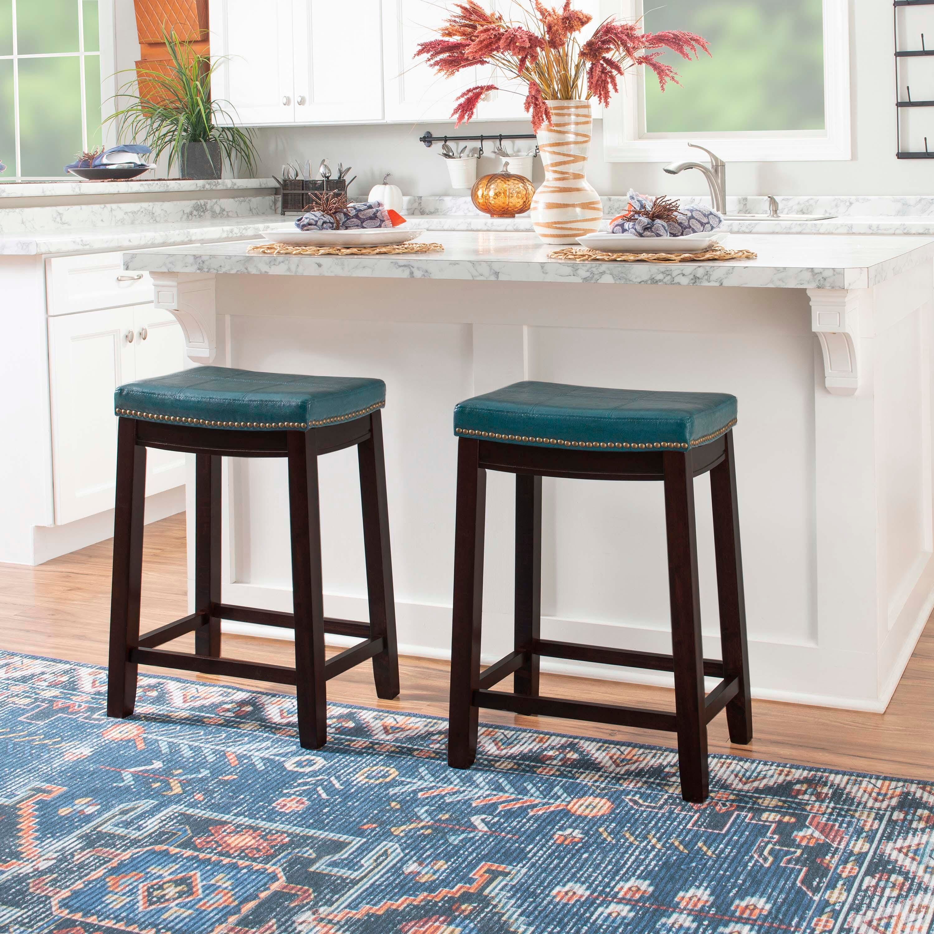 Linon Claridge Counter Stool, Blue, large