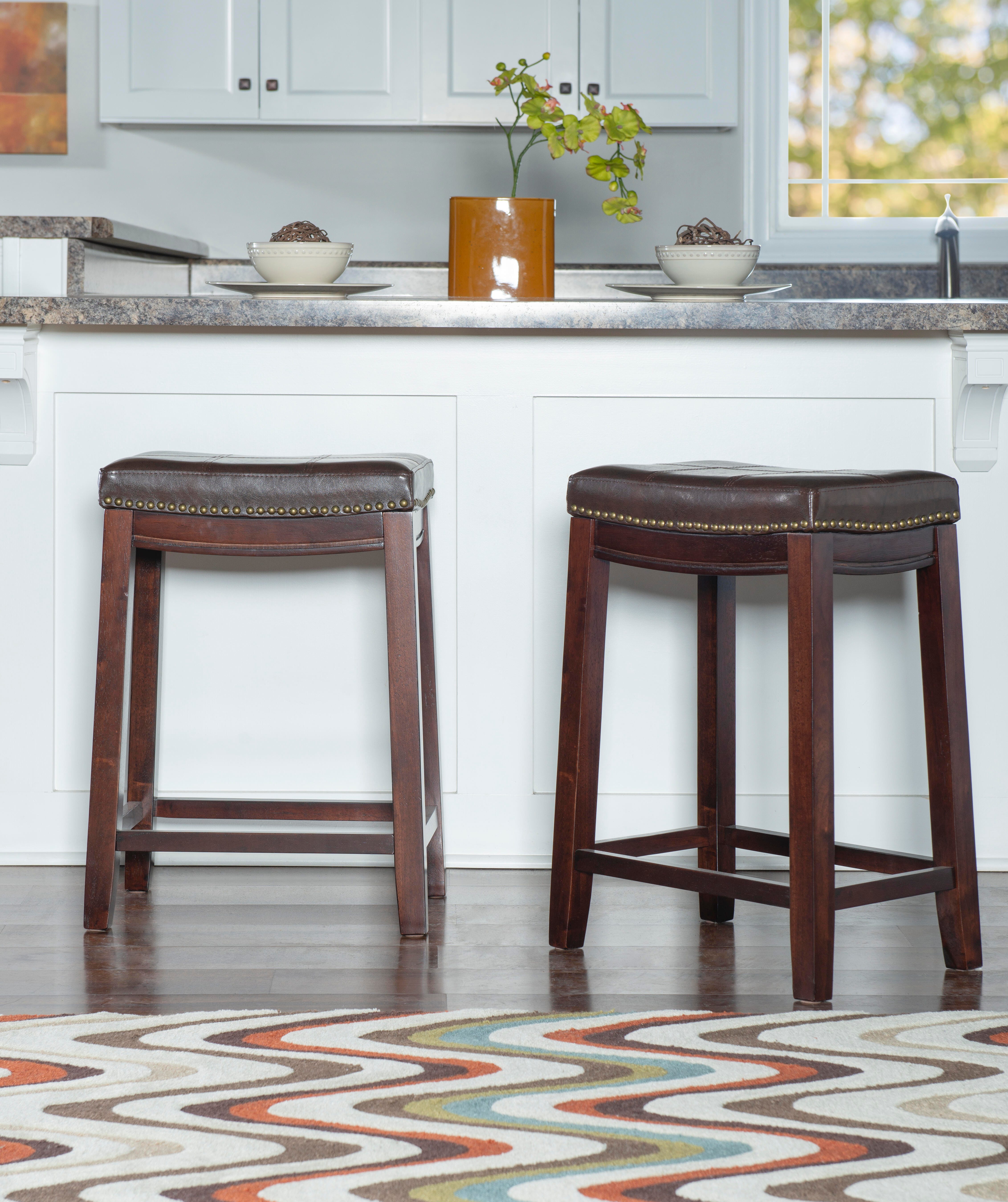 Linon Claridge Counter Stool, Dark Brown, large