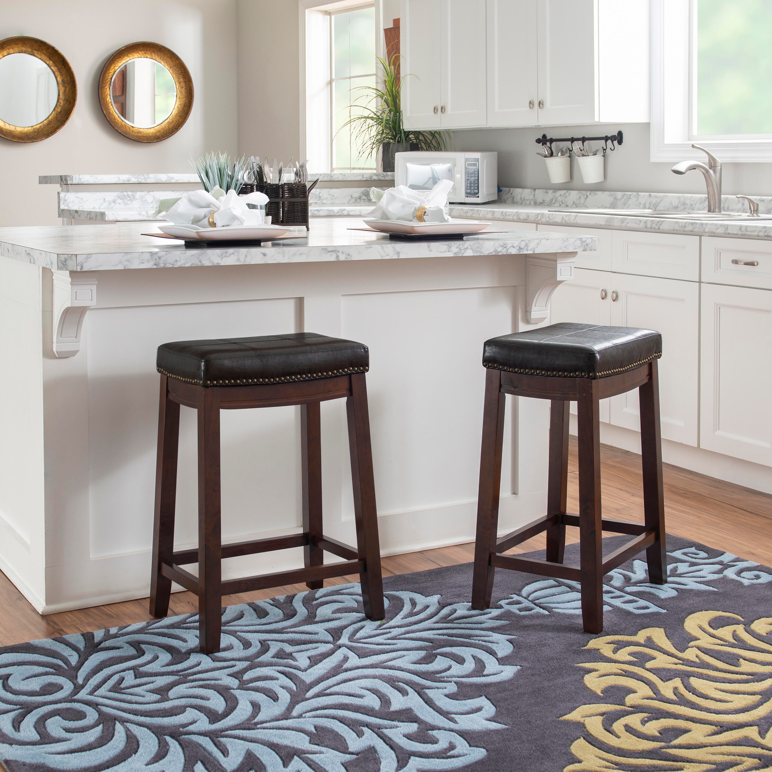 Linon Claridge Counter Stool, Dark Brown, large