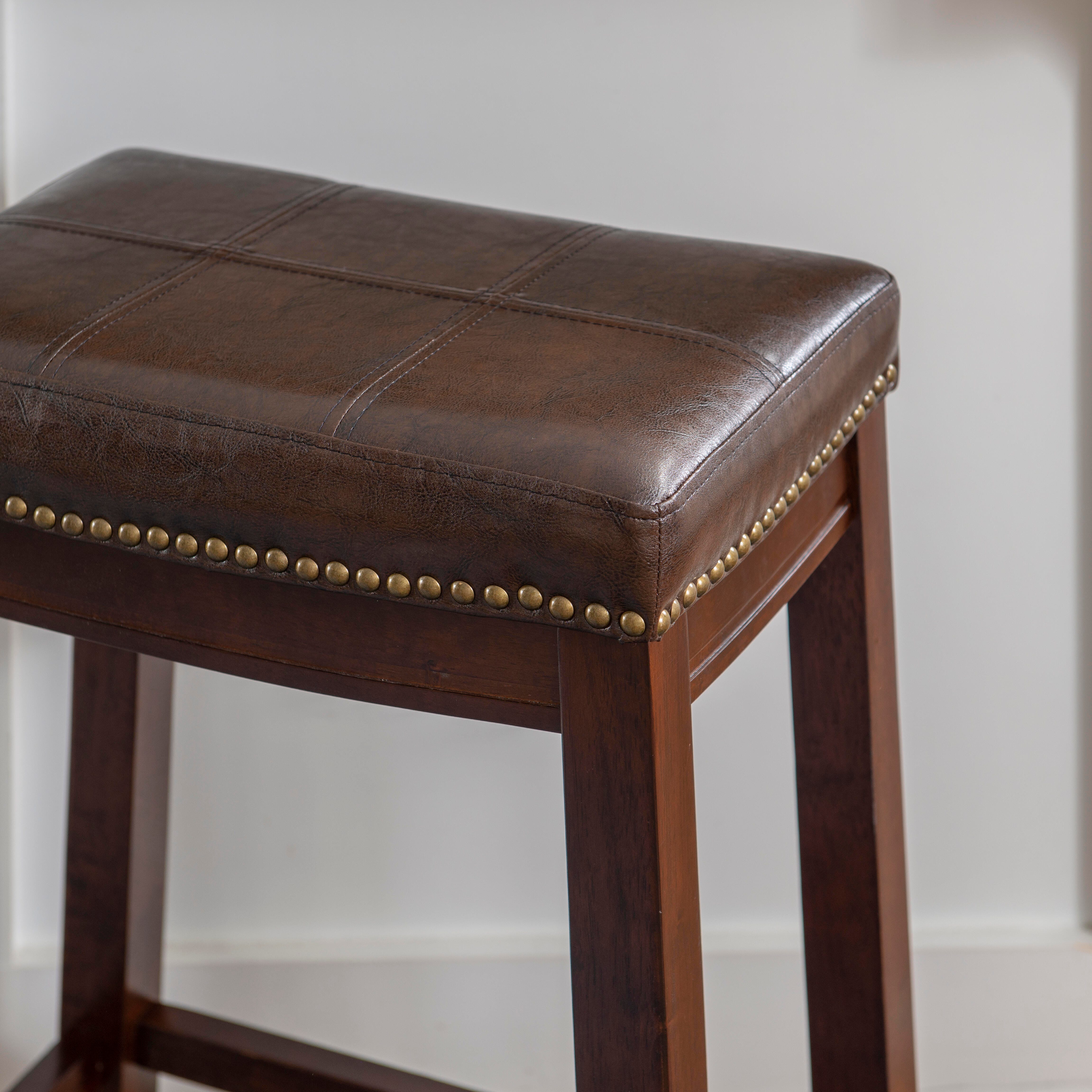 Linon Claridge Counter Stool, Dark Brown, large